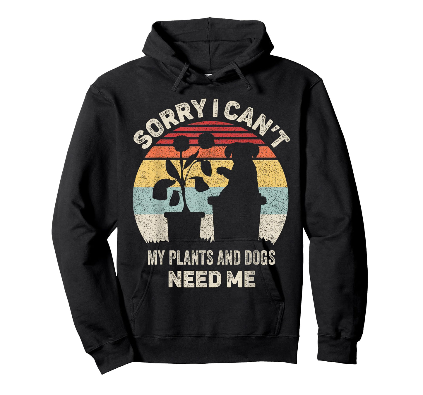 Vintage Retro Sorry I Can't My Plants And Dogs Need Me T-Shirt