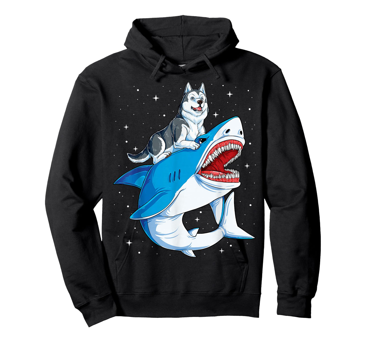 Siberian Husky Shark Jawsome Dog Lover Gifts Space Galaxy T-Shirt