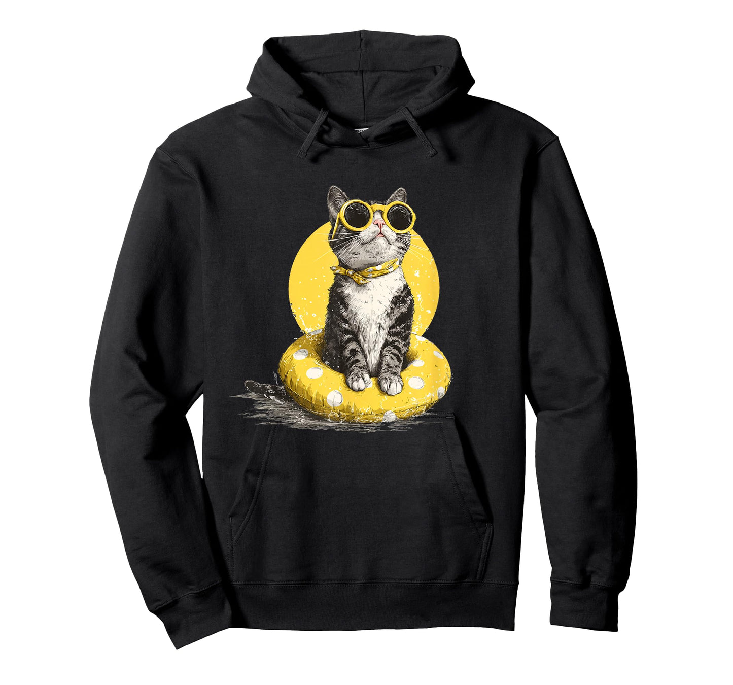 Sunglasses Kitty in Pool Ring for Holiday Season T-Shirt
