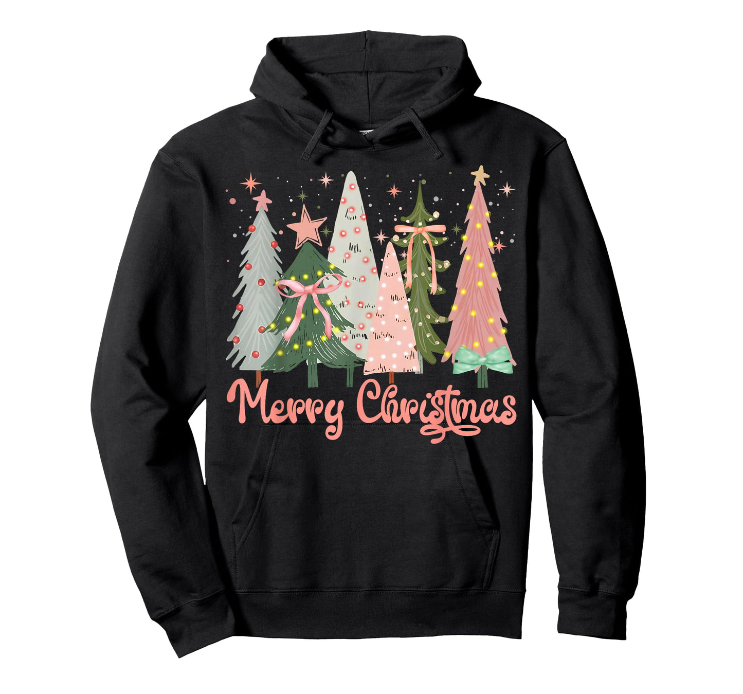 Merry Christmas Tree Boho Xmas Pink Girl Women T-Shirt