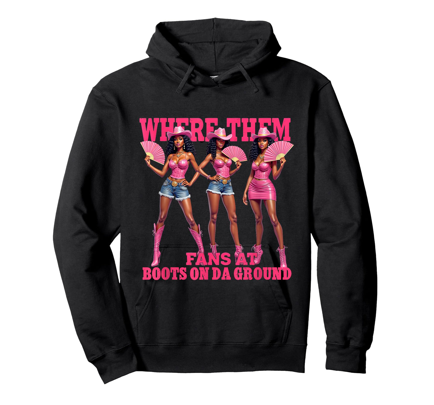 Cowgirl Western Woman Where Them Fans at Boots On Da Ground T-Shirt