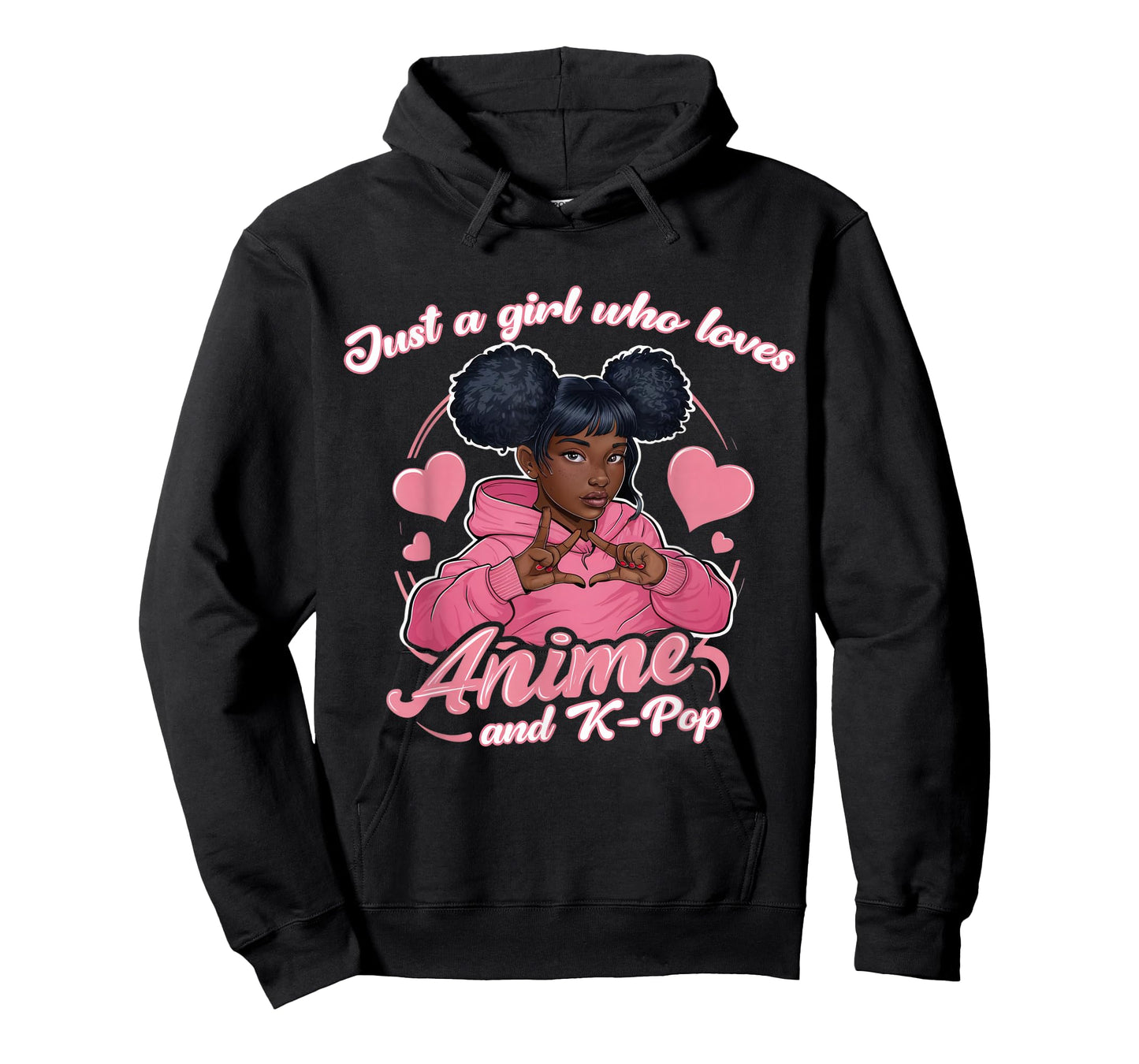 Just A Girl Who Loves Anime And K-Pop African American Afro T-Shirt