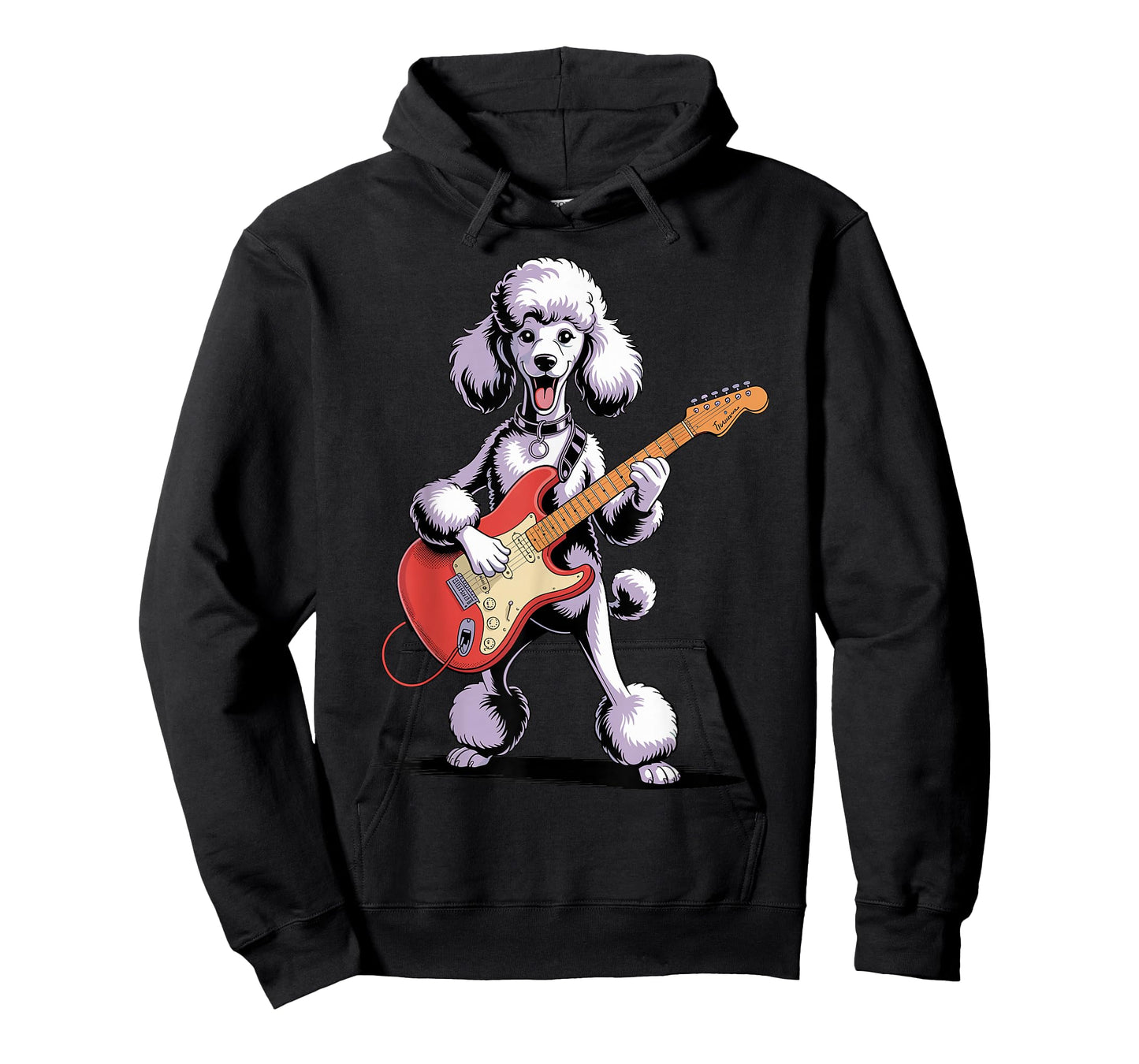 Funny Poodle Dog Playing Guitar Cool Dog Music Rock Lover T-Shirt