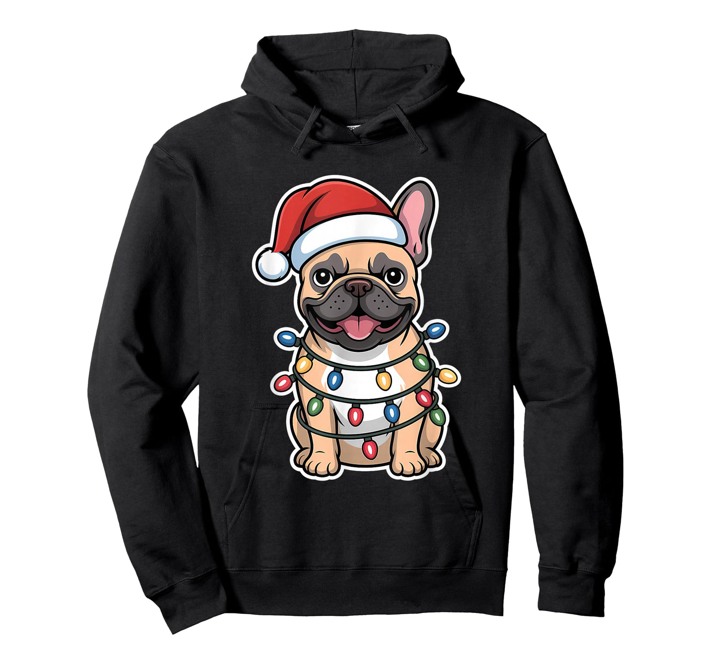 French Bulldog Wrapped in Christmas Lights T-Shirt
