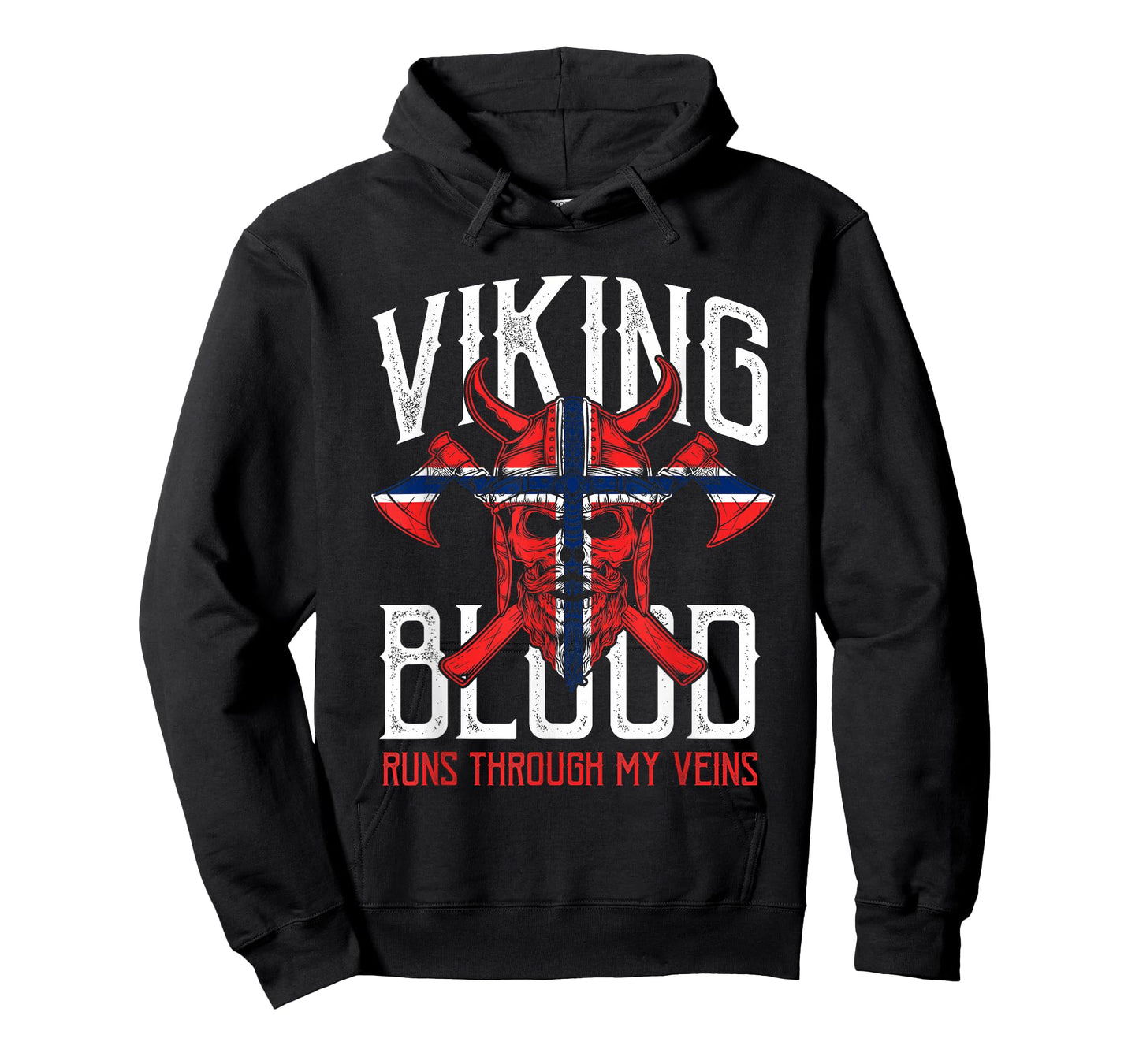 Viking Blood Skull Norwegian Flag Pride Norway T-Shirt