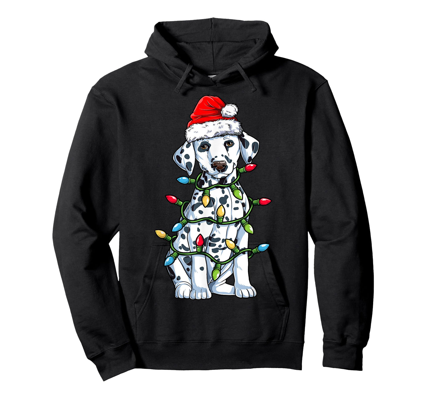 Dalmatian Santa Christmas Tree Lights Xmas Boys Dog Dogmas T-Shirt