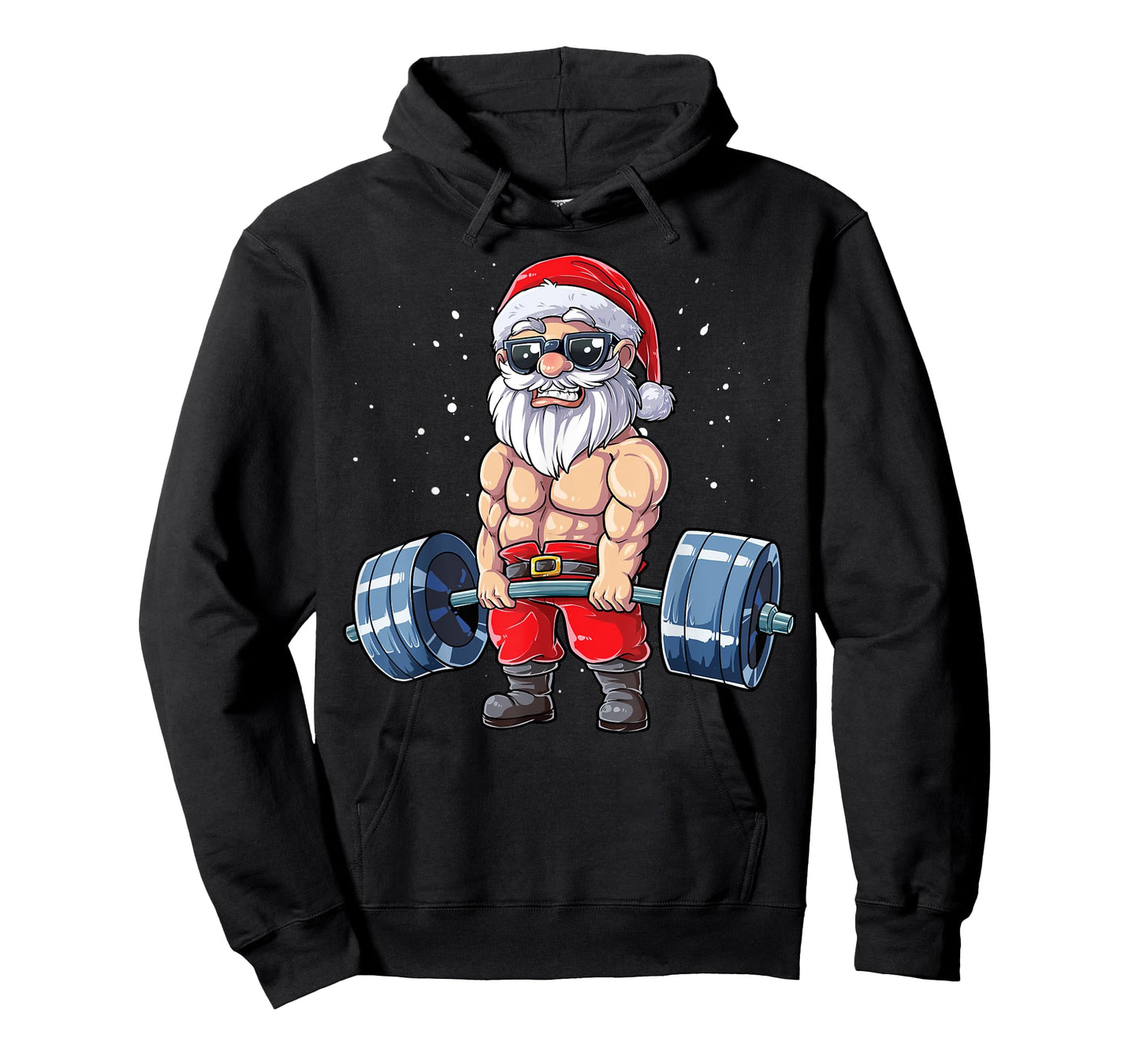 Santa Weightlifting Christmas Fitness Gym Deadlift Xmas Men T-Shirt