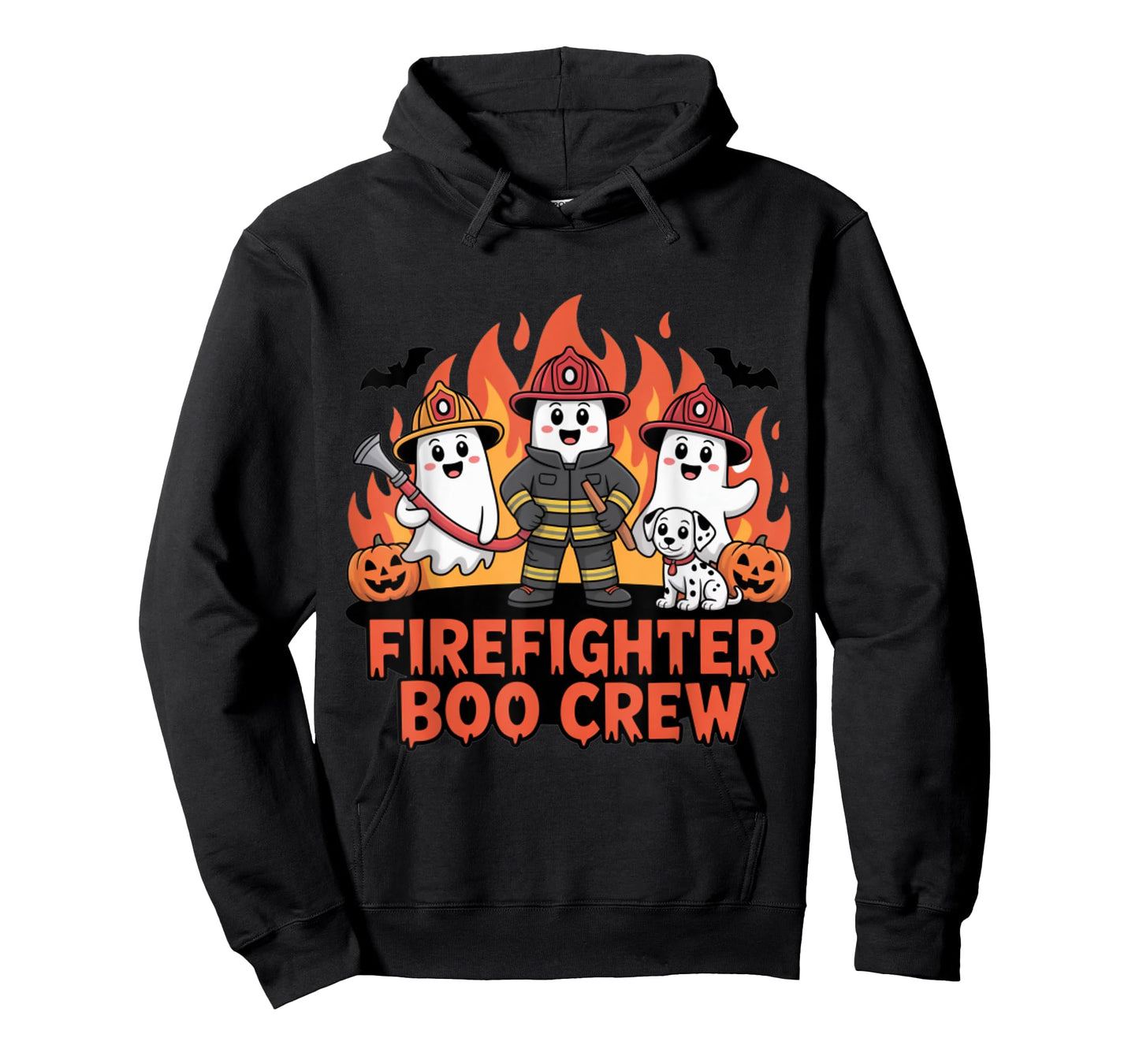 Firefighter Boo Crew Ghost Halloween Costume T-Shirt