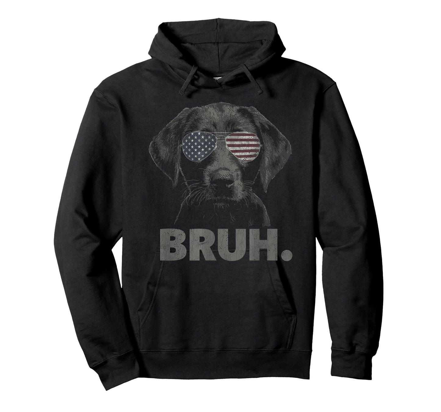 Funny Bruh Patriotic Black Lab T-Shirt