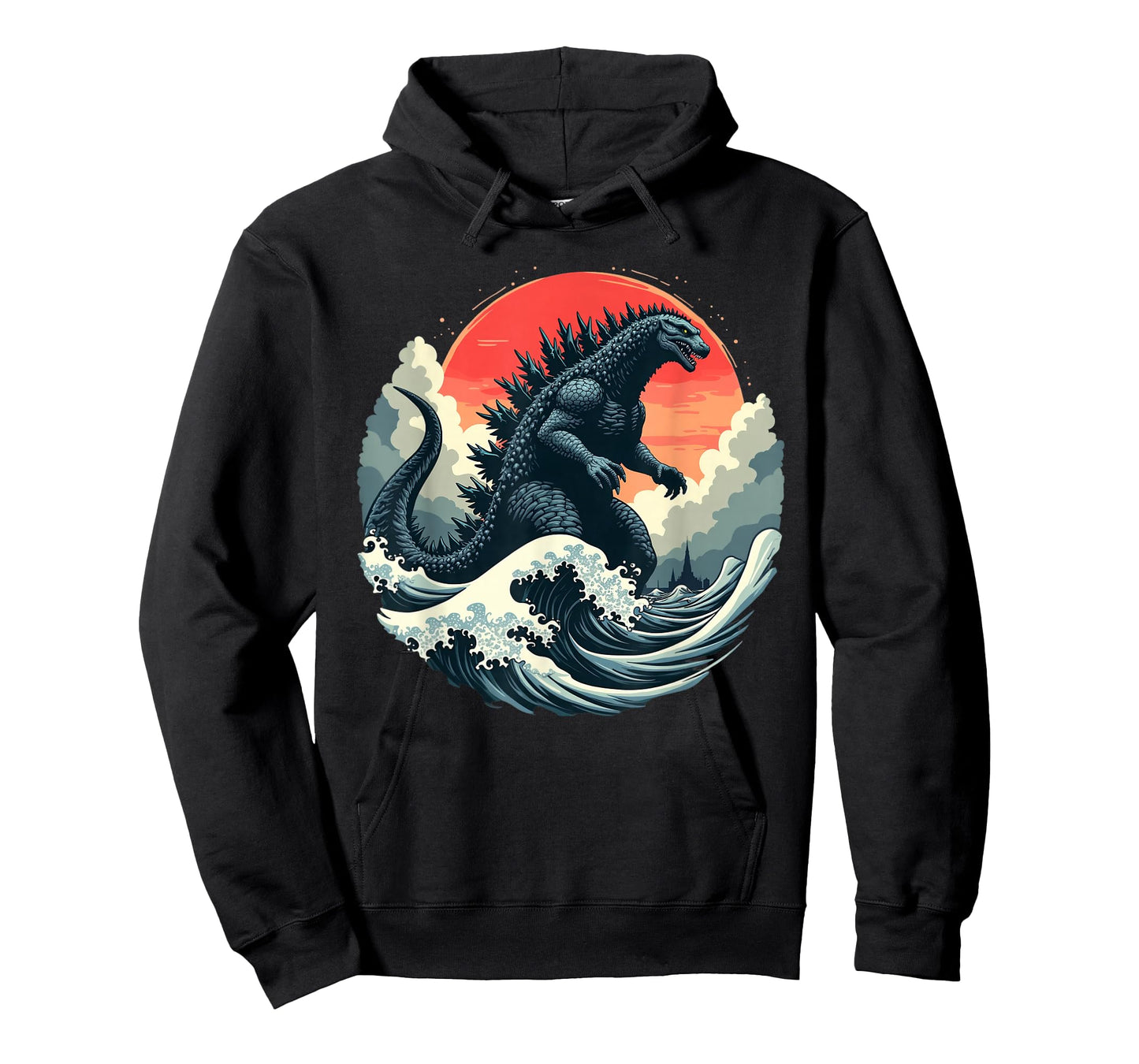 Vintage Japanese Kaiju Monster The Great Wave Off Kanagawa T-Shirt