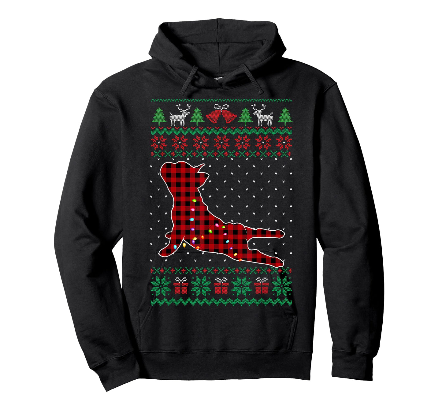 Frenchie Red Plaid Buffalo Funny Ugly Christmas Sweater T-Shirt