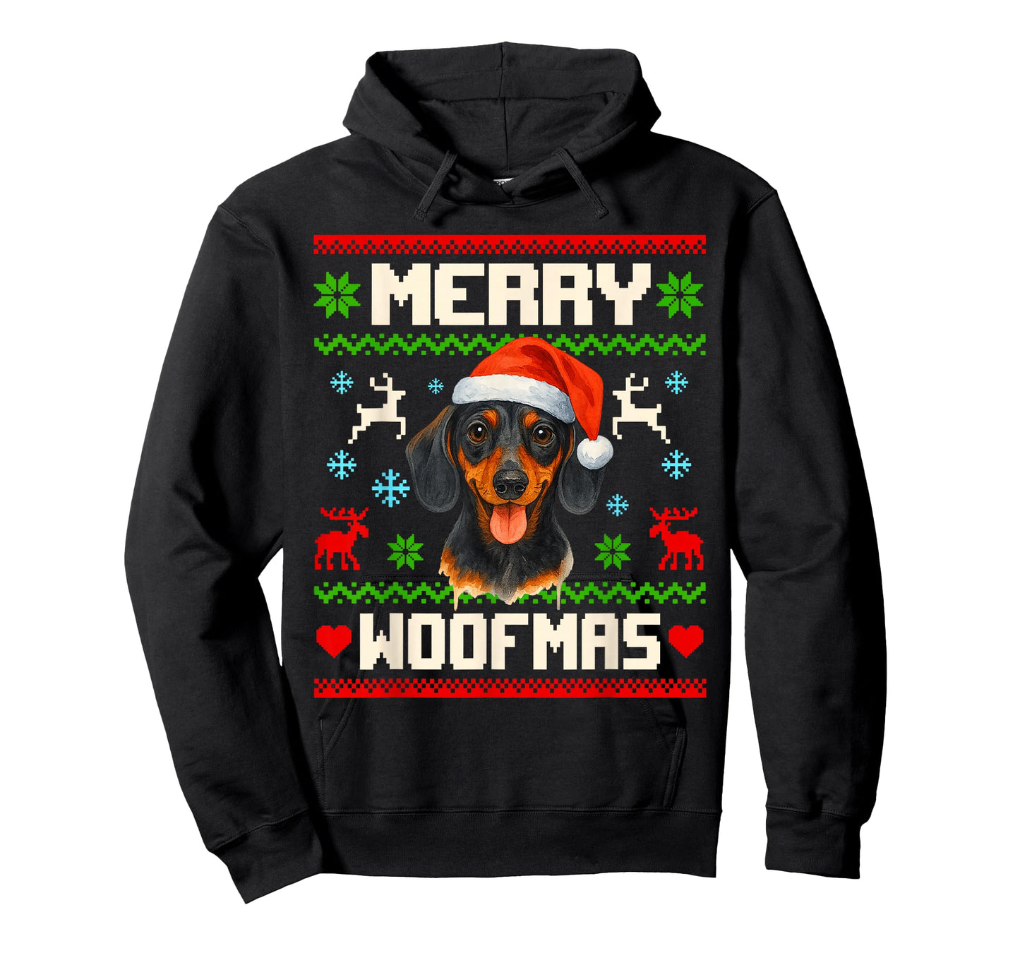 Dachshund Dog Christmas Ugly Sweater Pet Dog Lover Xmas T-Shirt