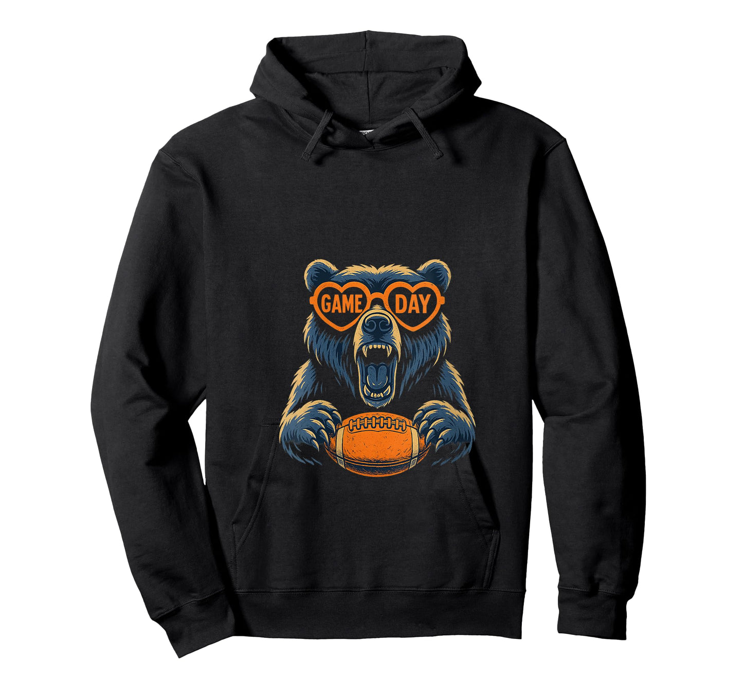 Womens Funny Football Bear Game Day Vintage Shirt Fans V-Neck T-Shirt