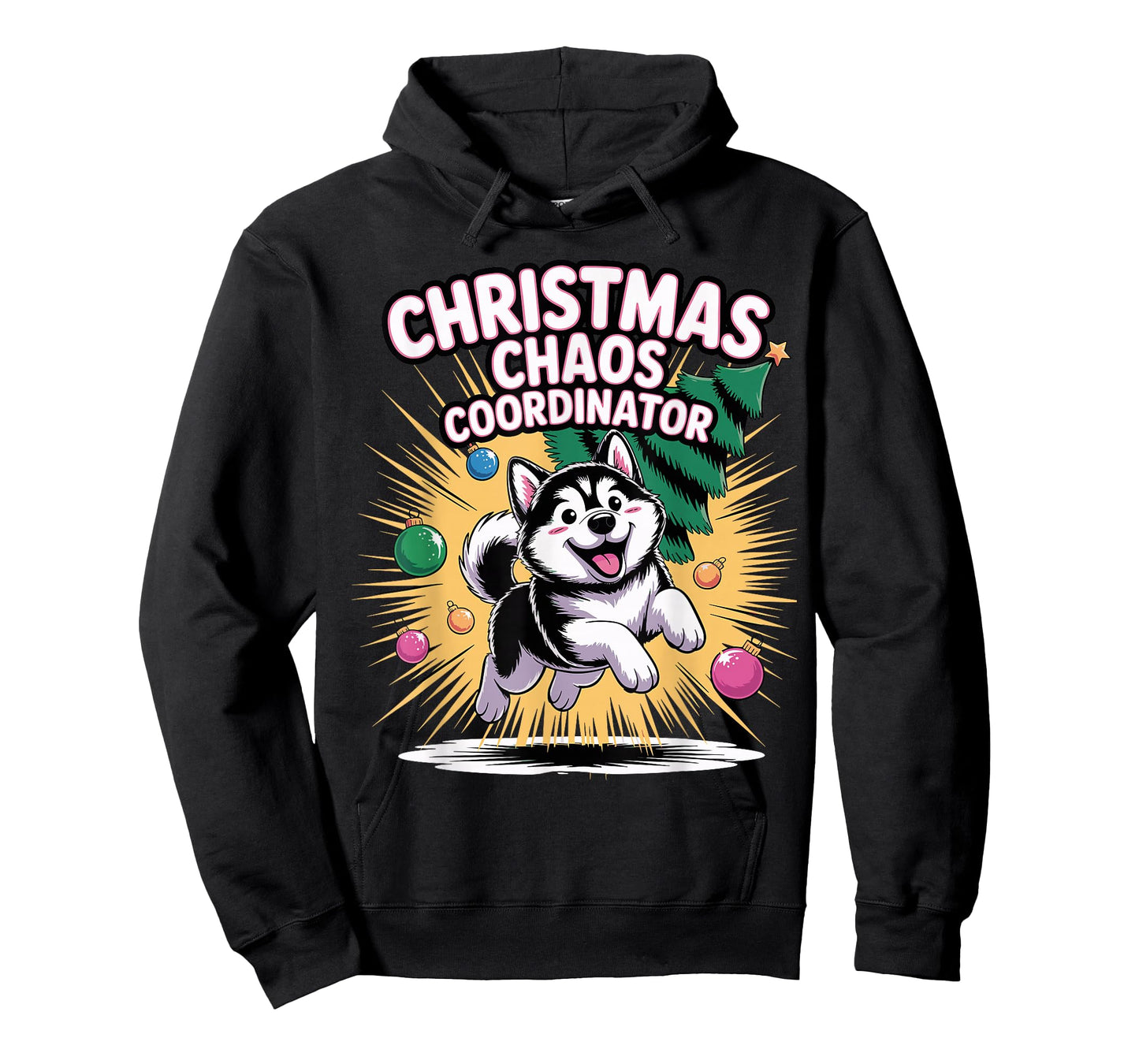 Christmas Chaos Coordinator Funny Christmas Alaskan Malamute T-Shirt