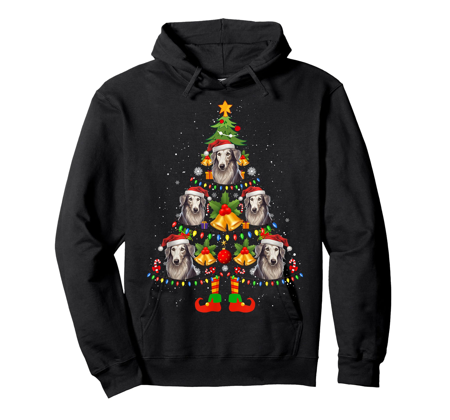 Silken Windhound Christmas Tree Gifts Funny Xmas Dog Lover Men Women T-Shirt