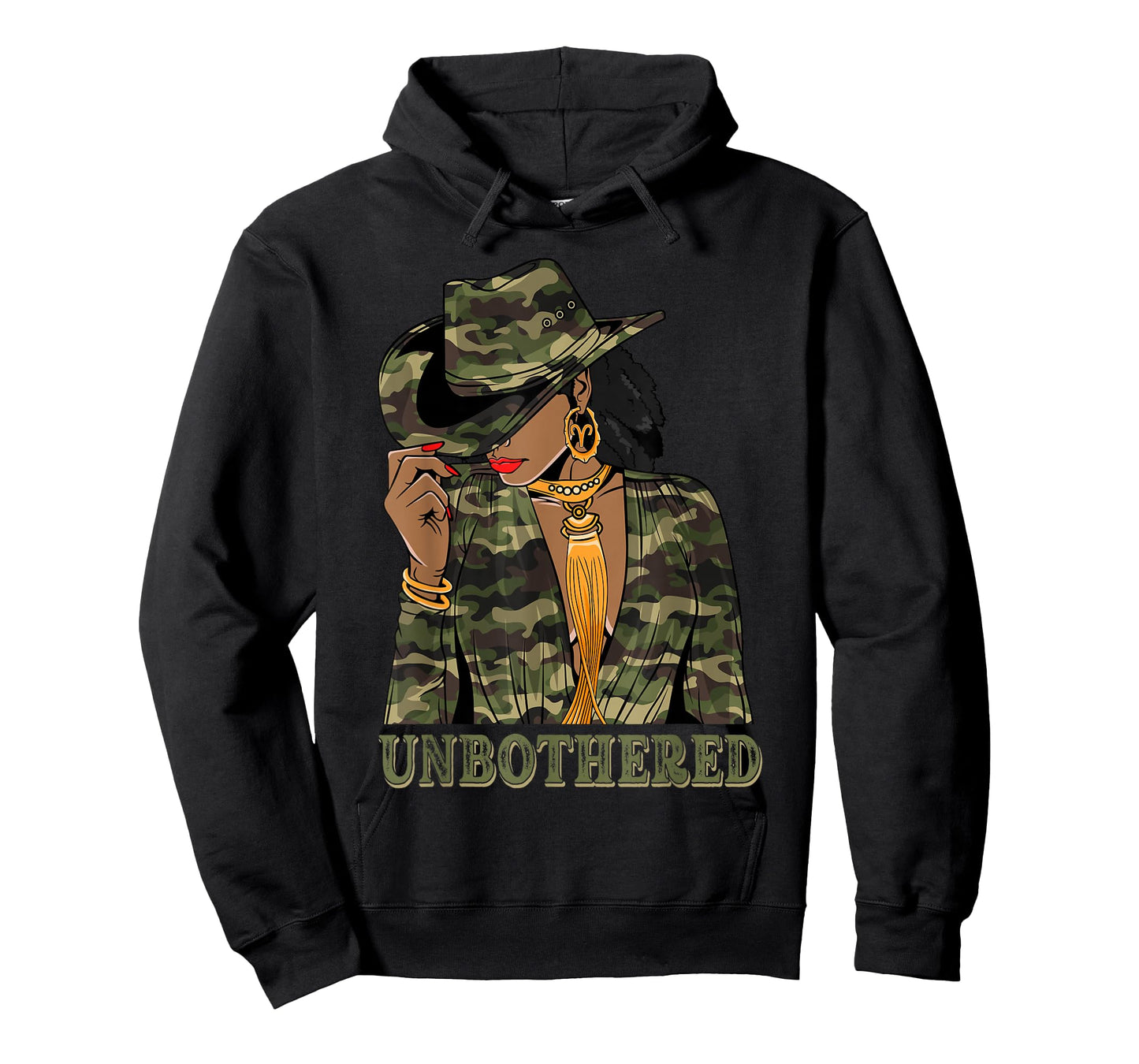 Unbothered Black Cowgirl Camo African American Women T-Shirt