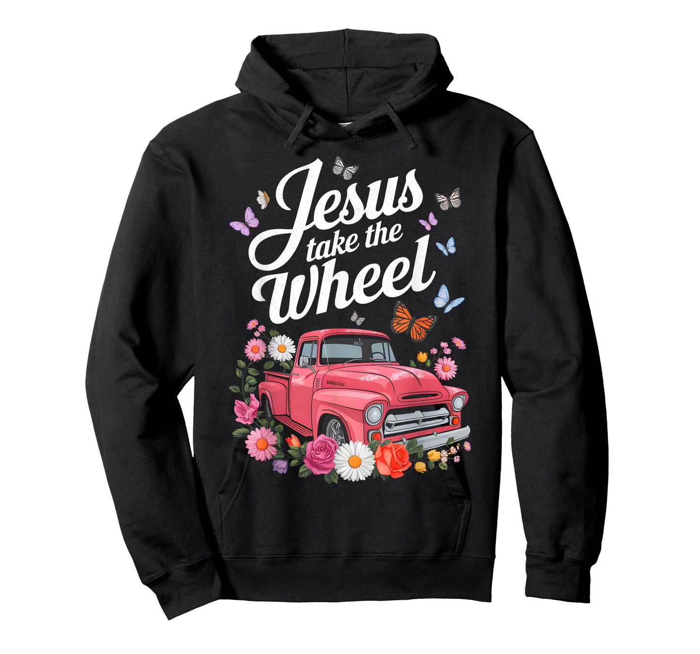 Jesus Take The Wheel Floral Farm Truck Catholic T-Shirt