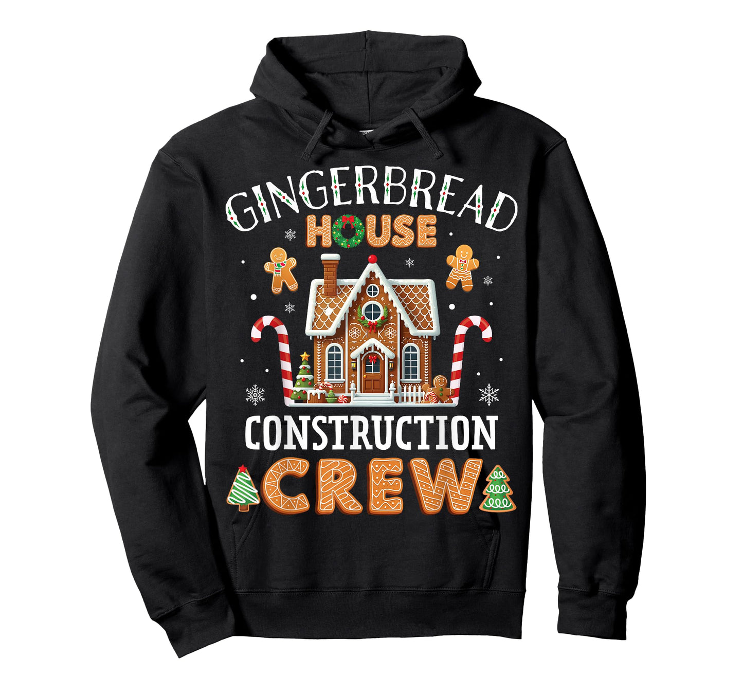Gingerbread House Construction Crew Kids Men Women Matching T-Shirt