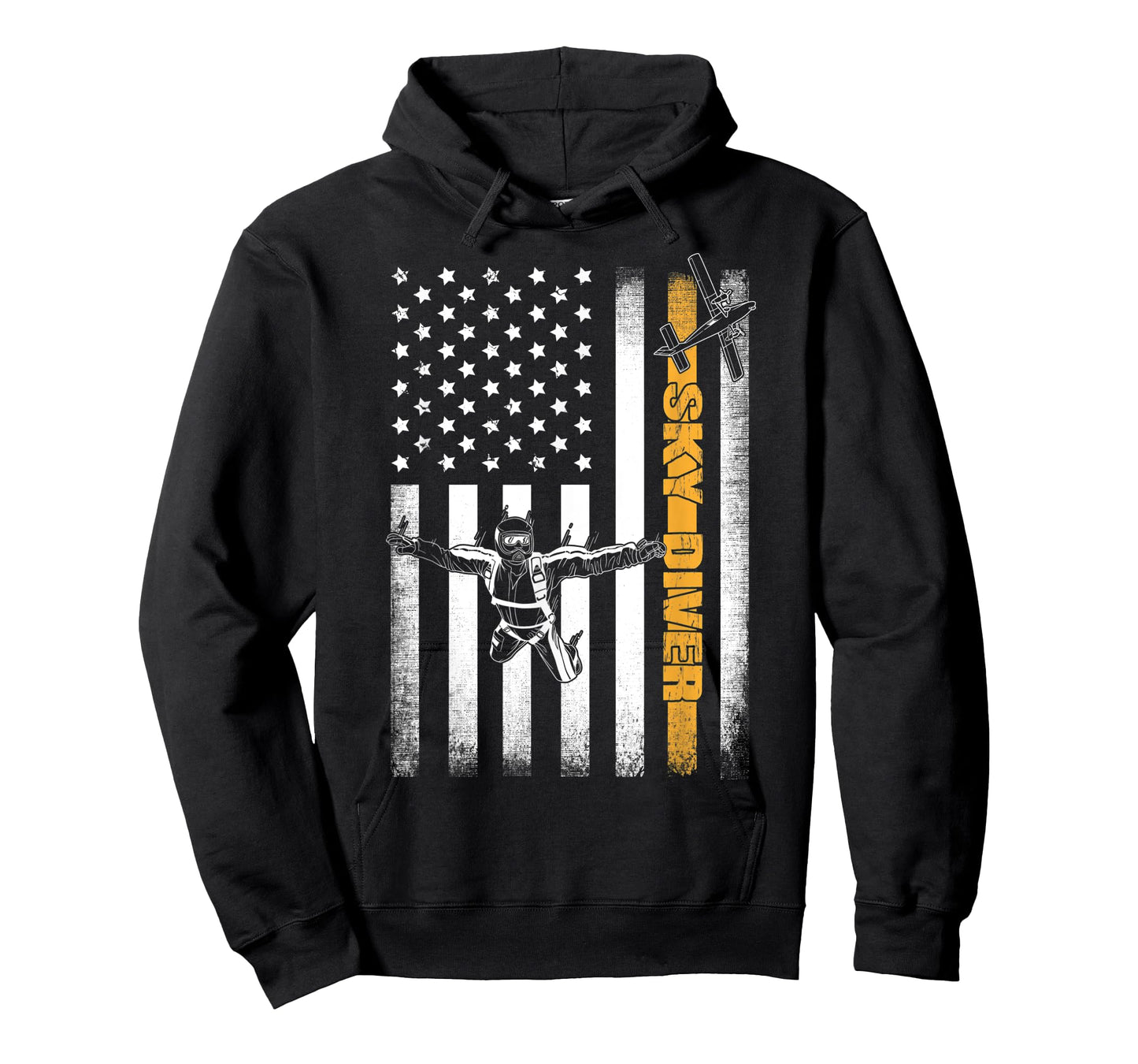 Funny Skydiving Gift Parachuting American Skydiver USA Flag T-Shirt