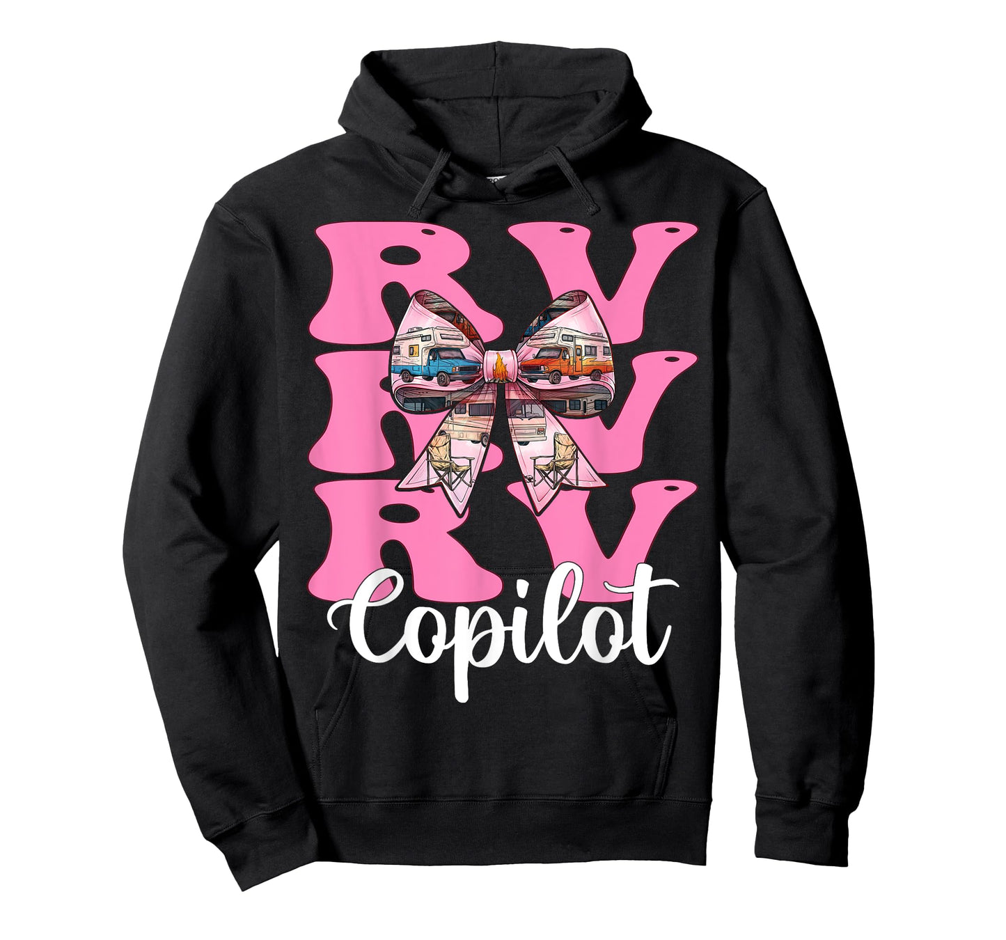 RV Copilot RV Camping Camper Motorhome Girl Mom Coquette Bow T-Shirt