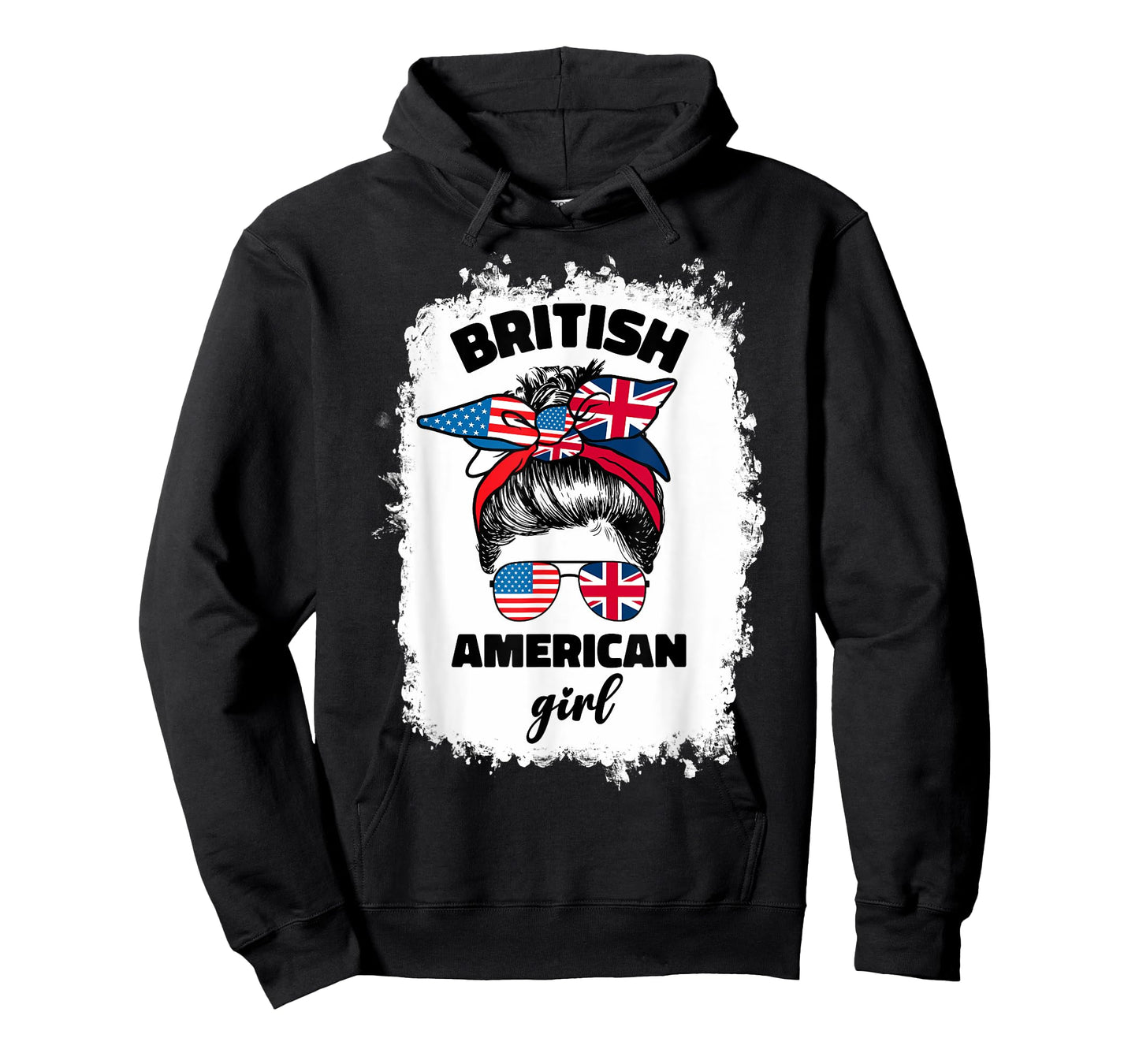 Half American British America Great Britain UK USA Flag Girl T-Shirt
