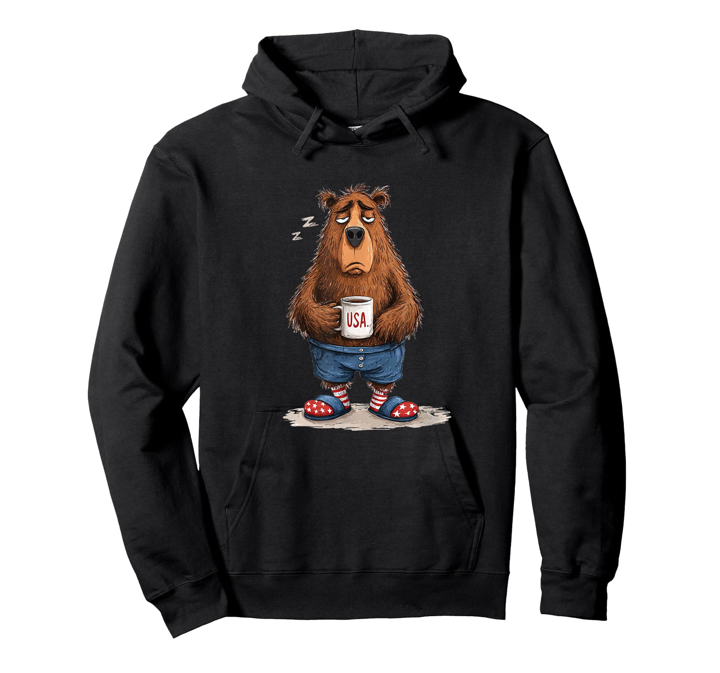 Sleepy Bear with Cool USA Mug Costume for Boys and Girls T-Shirt
