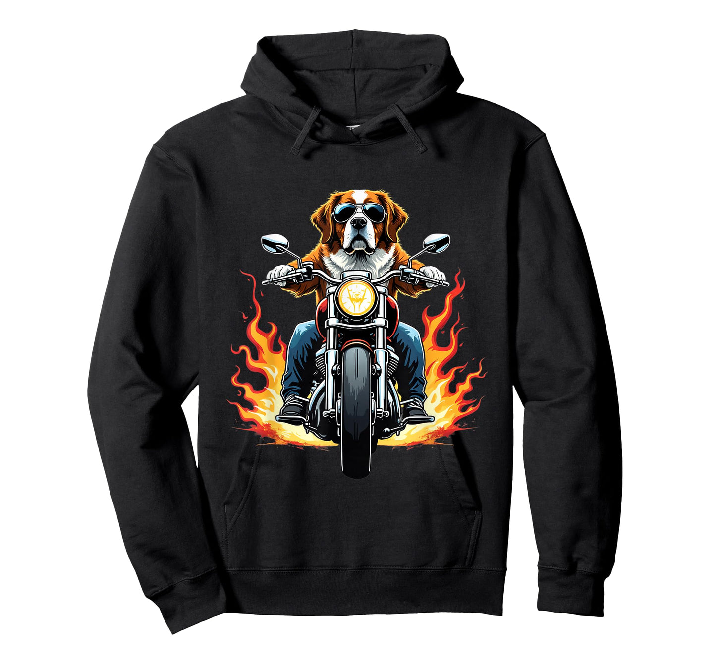 Funny St Bernard Dog Riding a Motorcycle Saint Bernard Lover T-Shirt