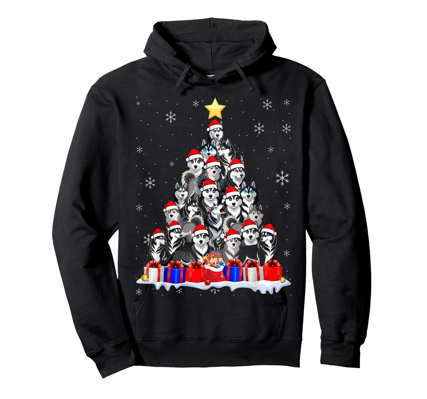 Funny Siberian Husky Christmas Tree Pet Dog Lover T-Shirt