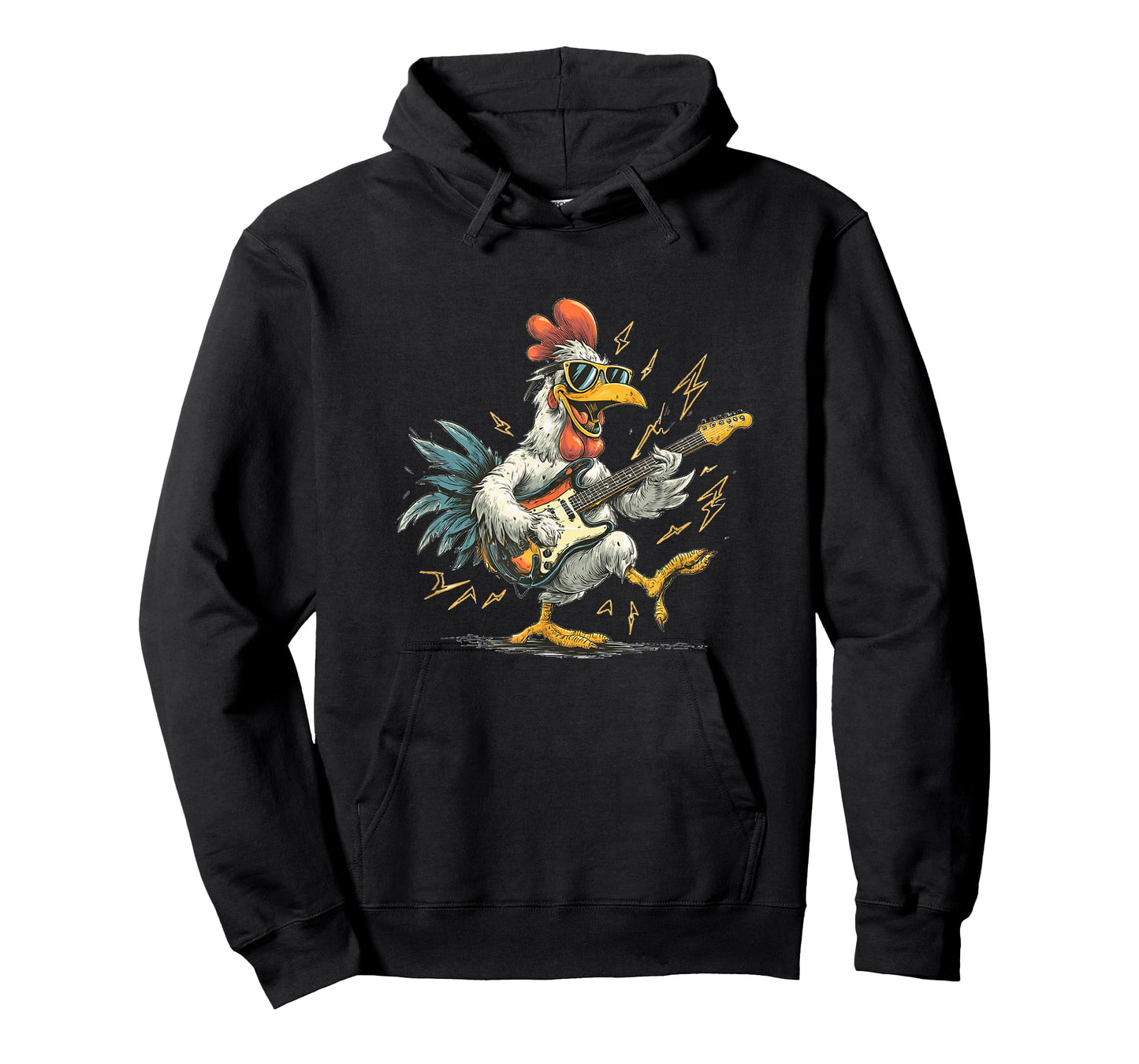 Funny Cartoon Chicken Guitar Costume T-Shirt