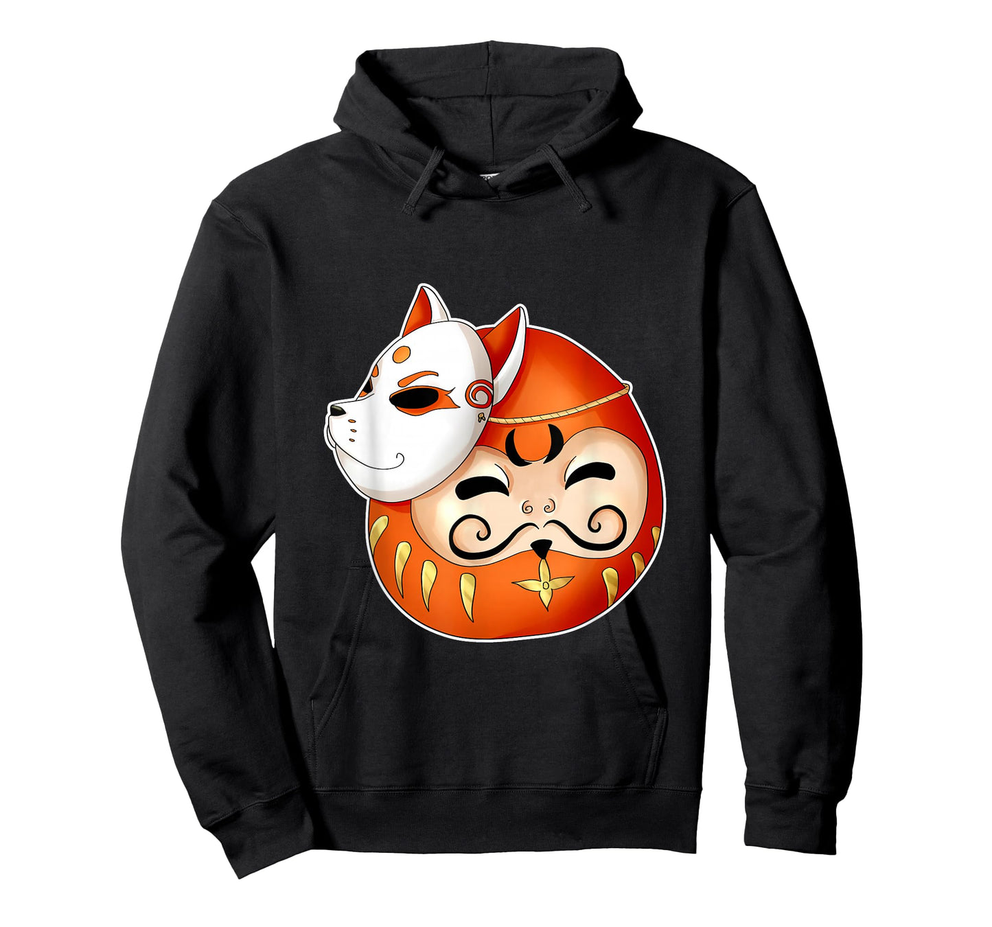 Daruma Fox Mask Bodhidharma Kawaii Anime Japanese Manga T-Shirt