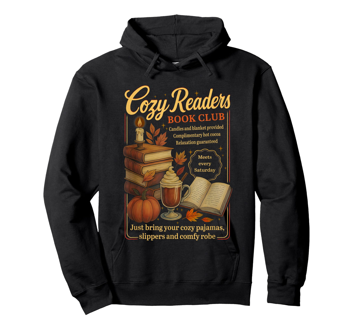 Cozy Readers Book Club, Autumn Season Coffee, and Book Lover T-Shirt