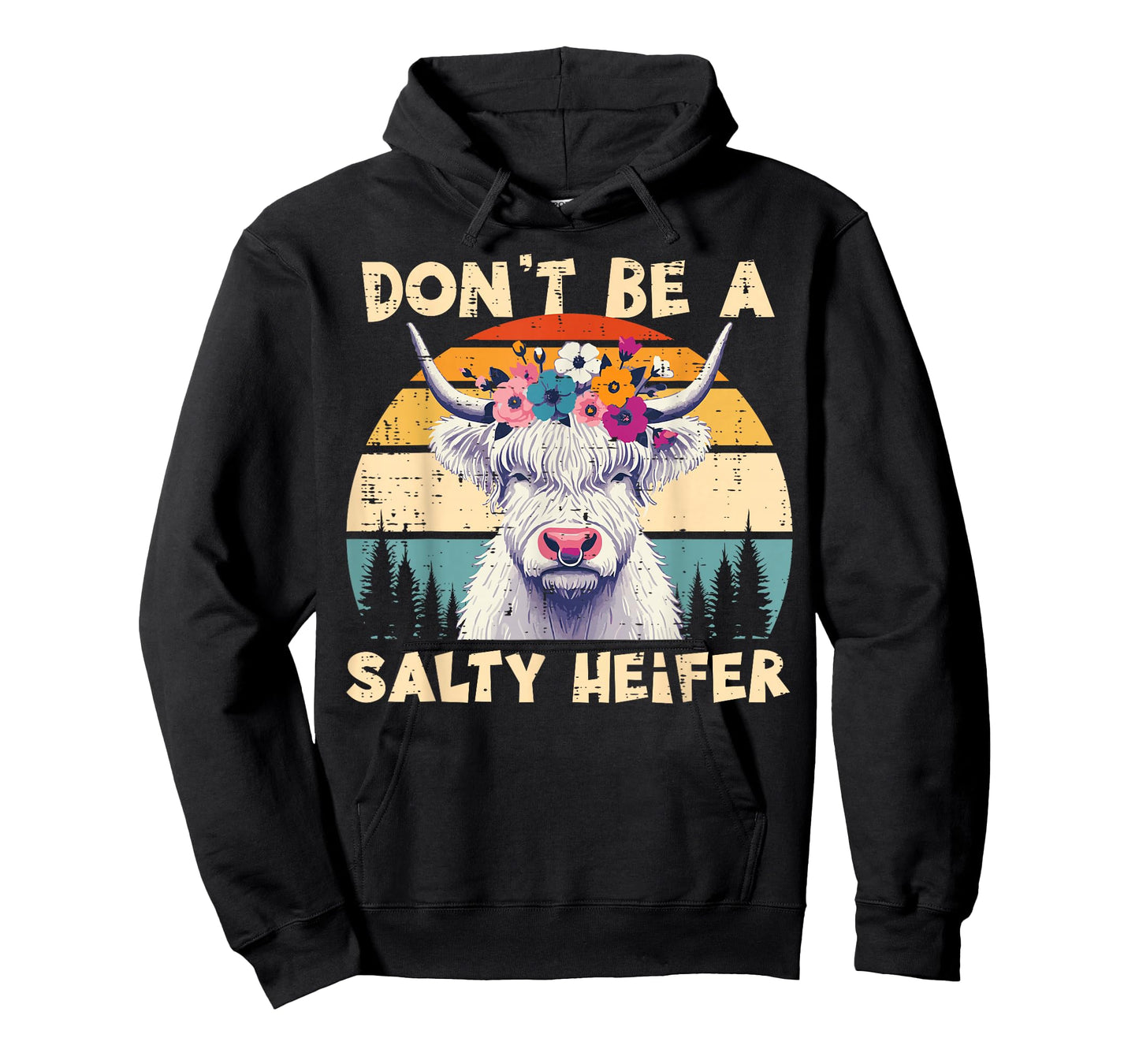 Highland Cow Dont Be Salty Heifer Funny Women Girls Kids T-Shirt