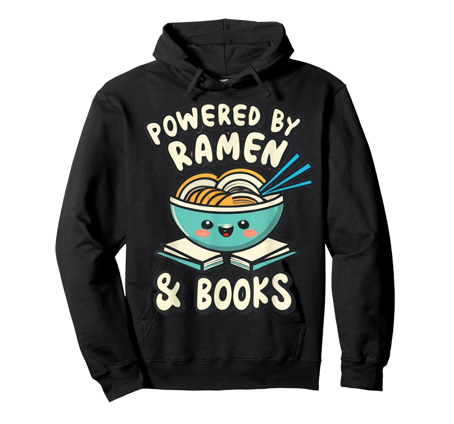 Powered By Ramen & Books Japanese Love Anime Noodles Kawaii T-Shirt