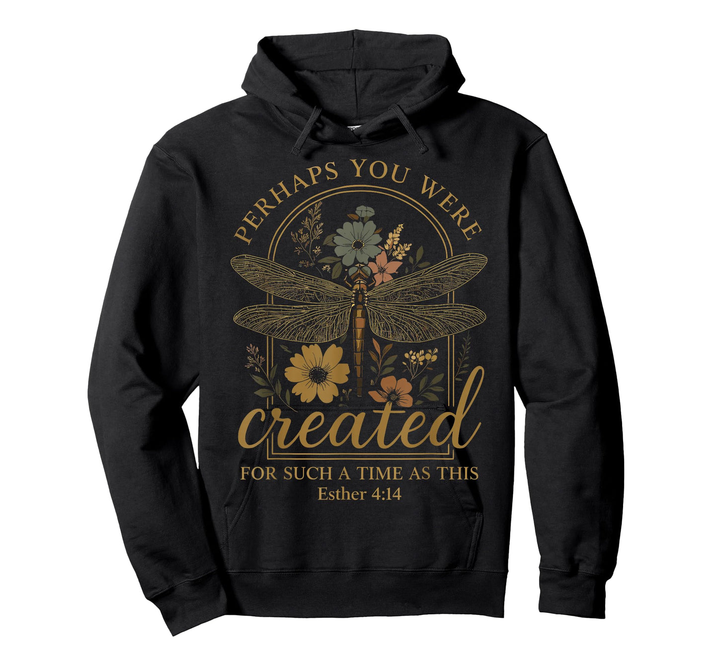 Esther 4:14 Floral Bible Verse Dragonfly God Faith T-Shirt