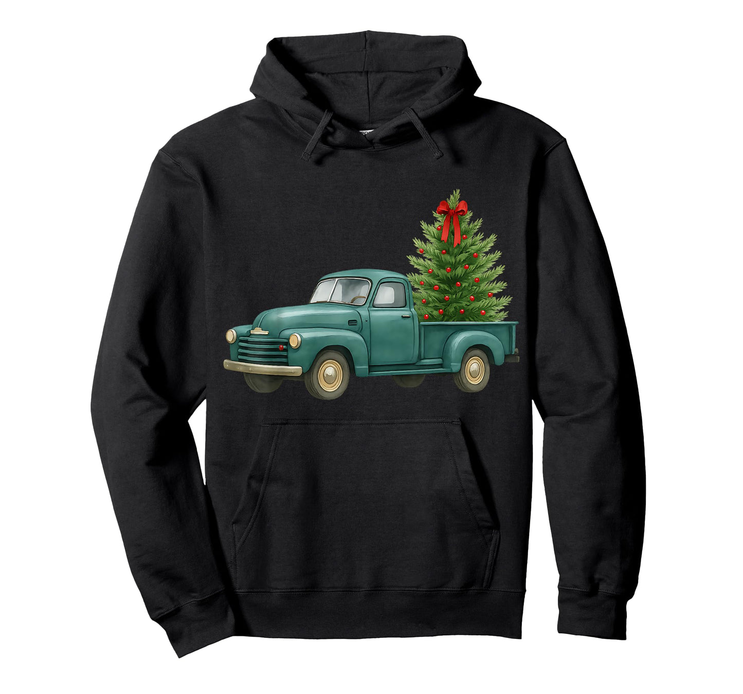 Vintage Green Truck Christmas Tree Winter Season T-Shirt