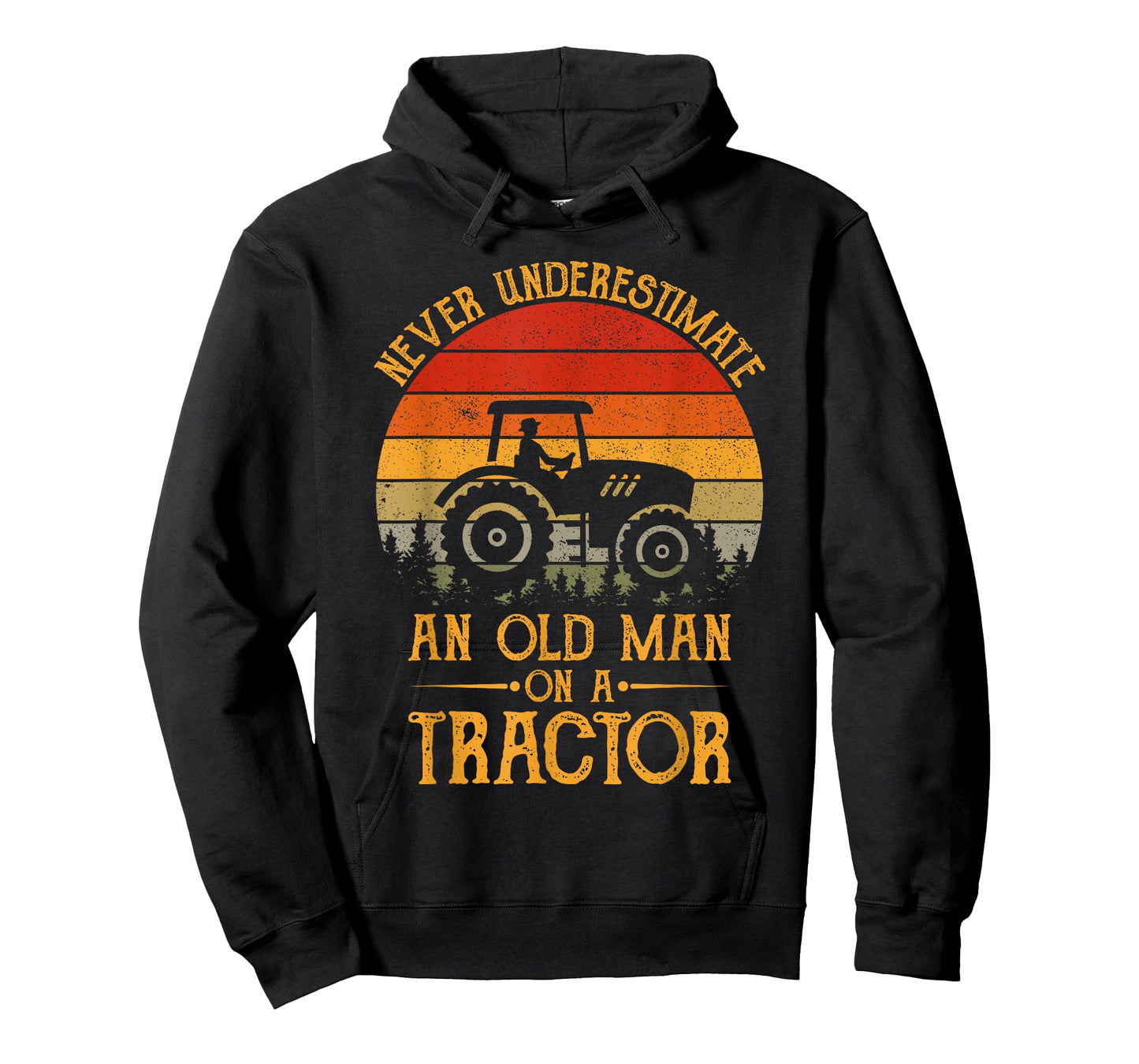 Never Underestimate An Old Man With A Tractor Funny Farmers T-Shirt