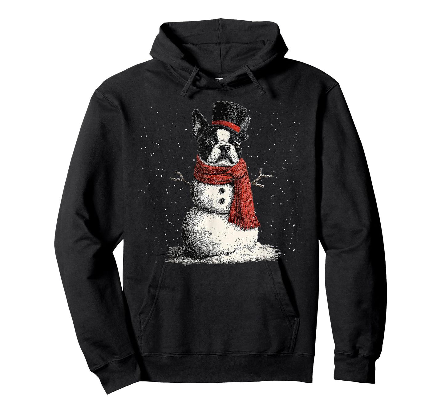 Funny Boston Terrier Dog Christmas Snowman Xmas Pajama T-Shirt