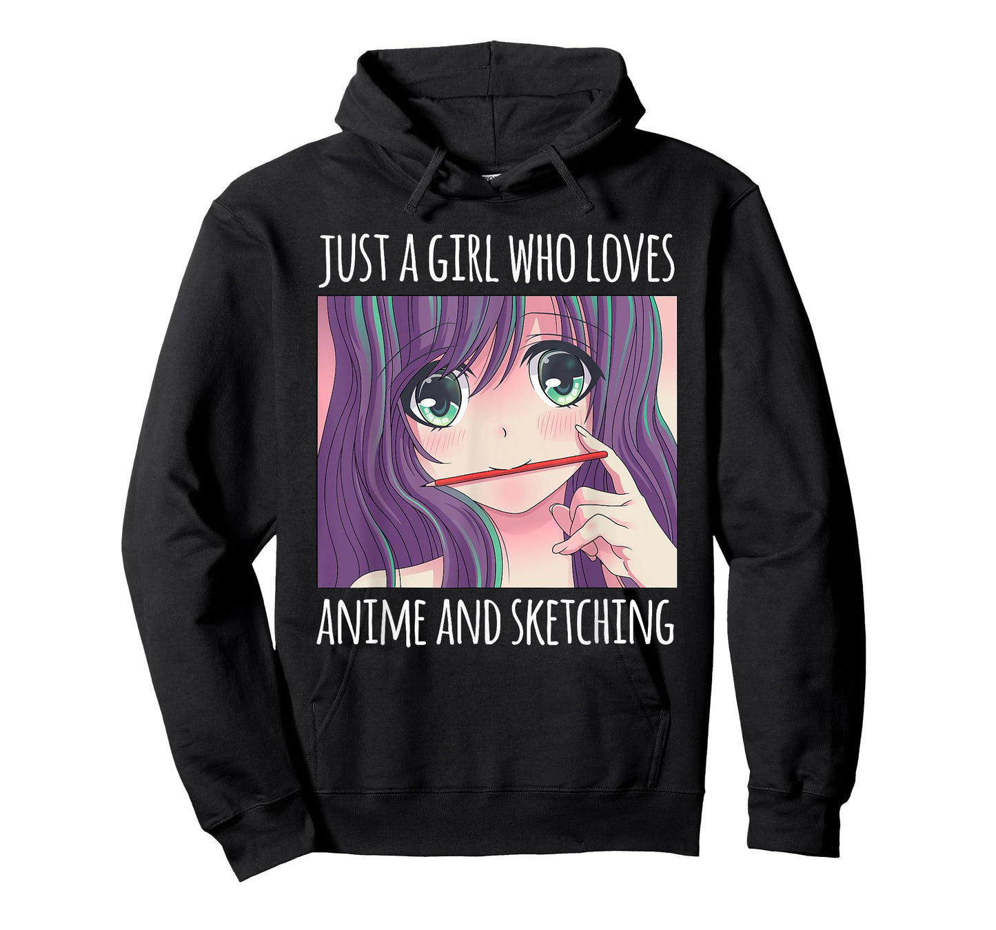 Just a Girl Who Loves Anime and Sketching Drawing Girls Gift T-Shirt