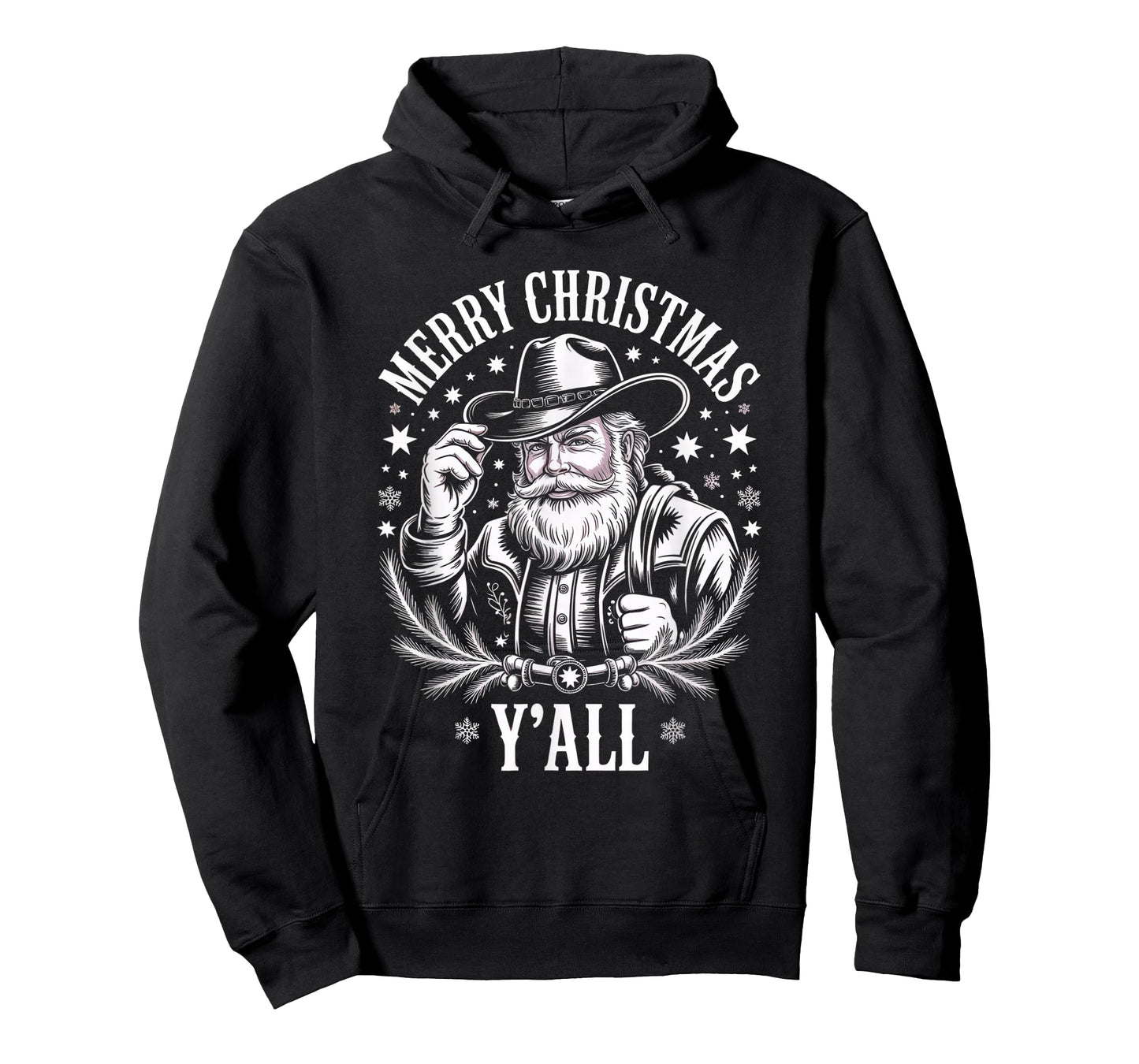 Cowboy Santa Claus Merry Christmas Y'all Western Country T-Shirt