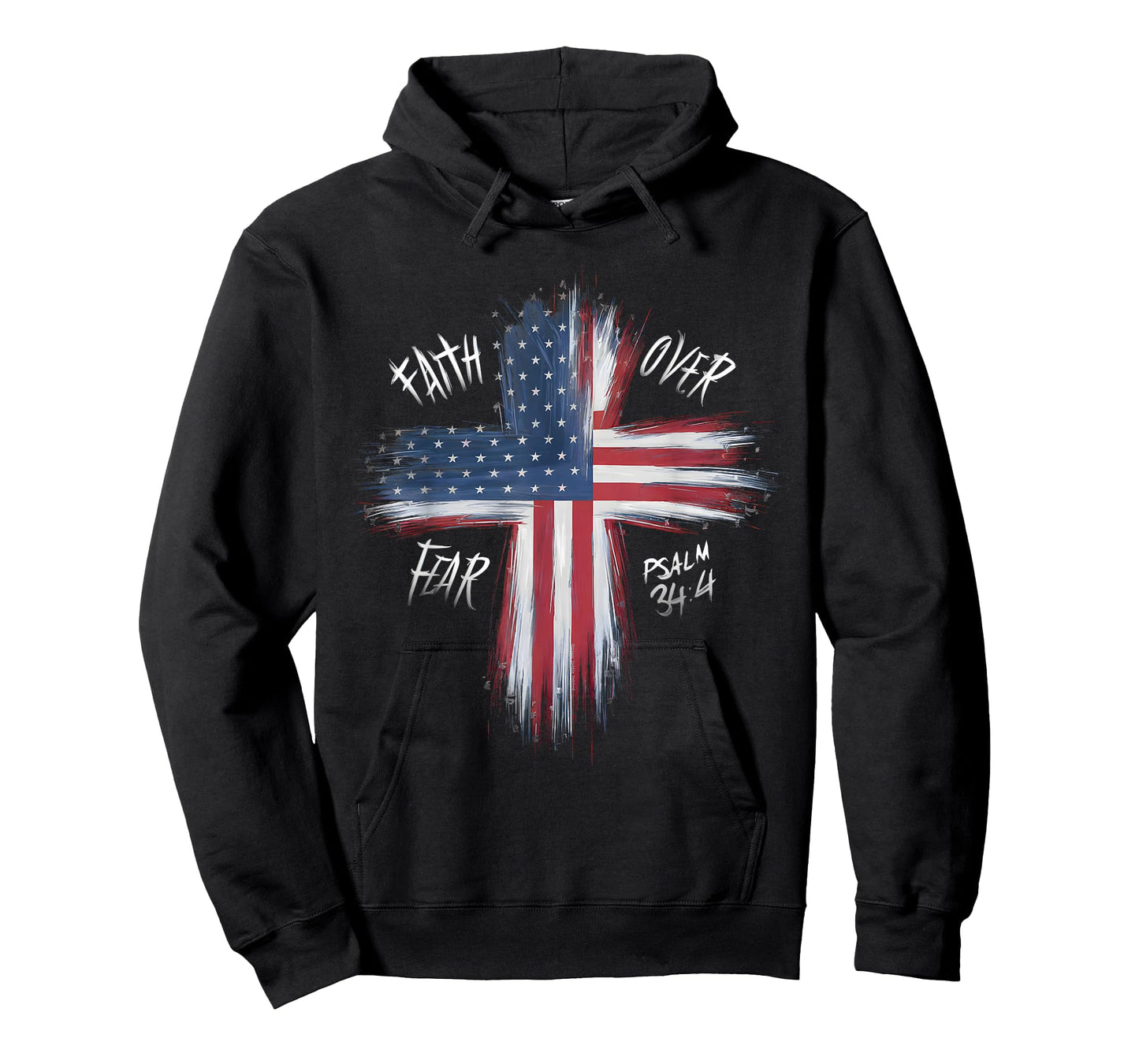 Your Country USA Dibble Dabble Designs Patriotic USA American Flag Faith Over Fear Prayer T-Shirt