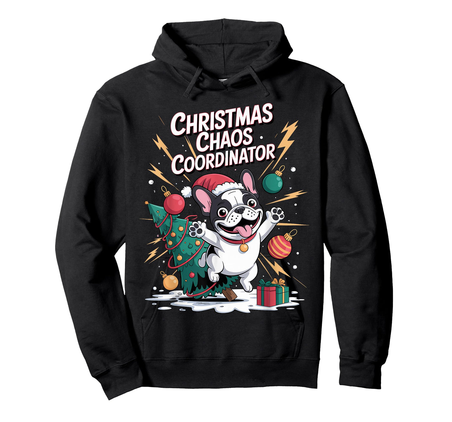 Christmas Chaos Coordinator Xmas Puppy Funny French Bulldog T-Shirt