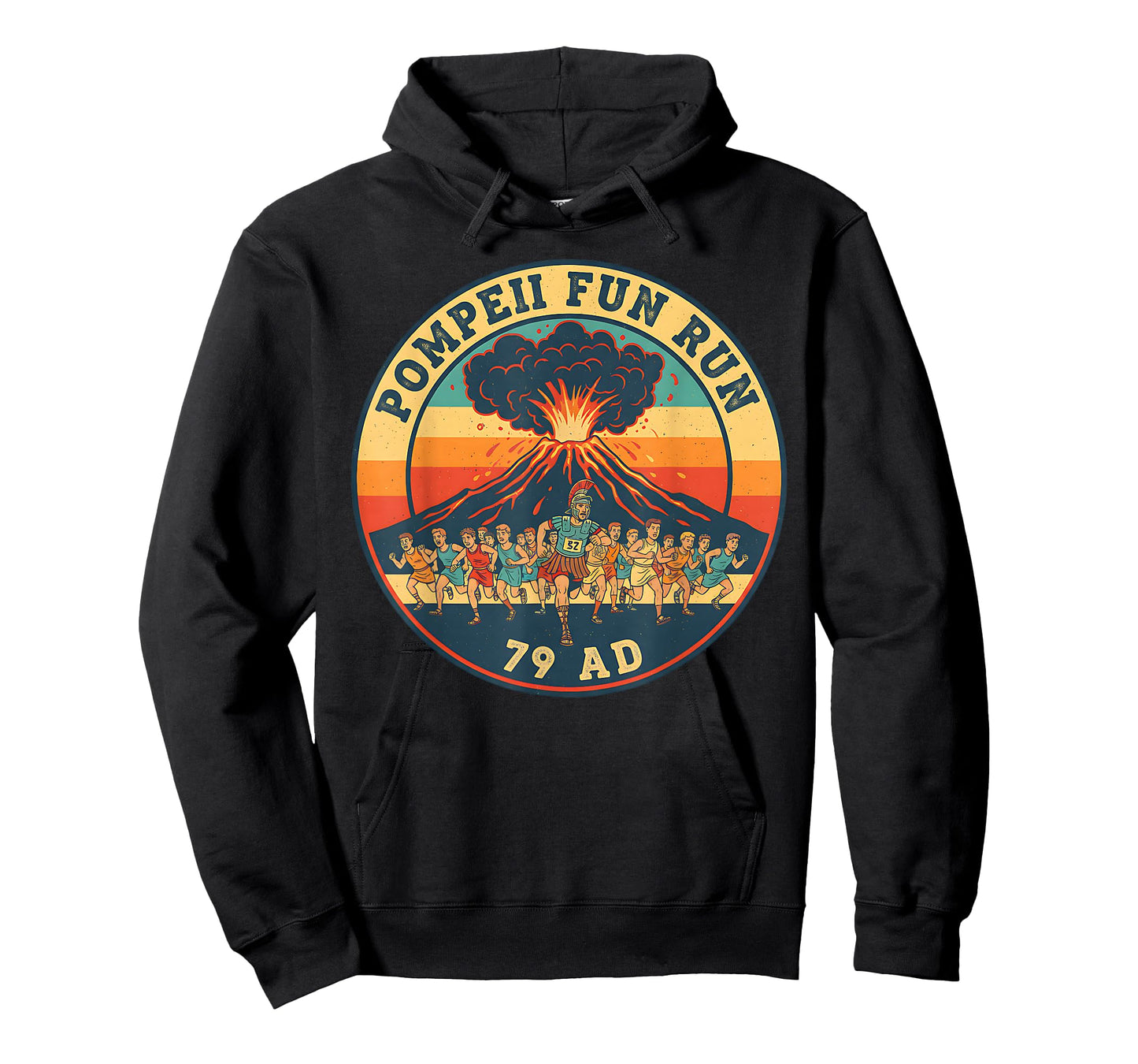Pompeii Fun Run 79 AD Funny Volcano History Geography Humor T-Shirt