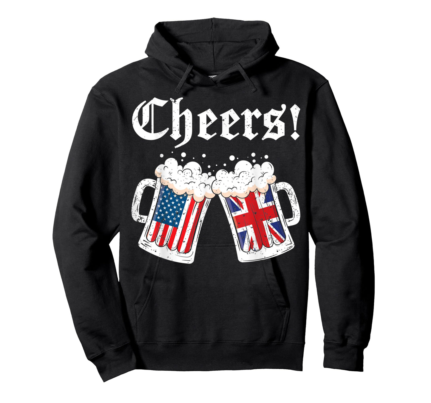 Cheers Women Men British American Flag Beer Mug Cheers T-Shirt