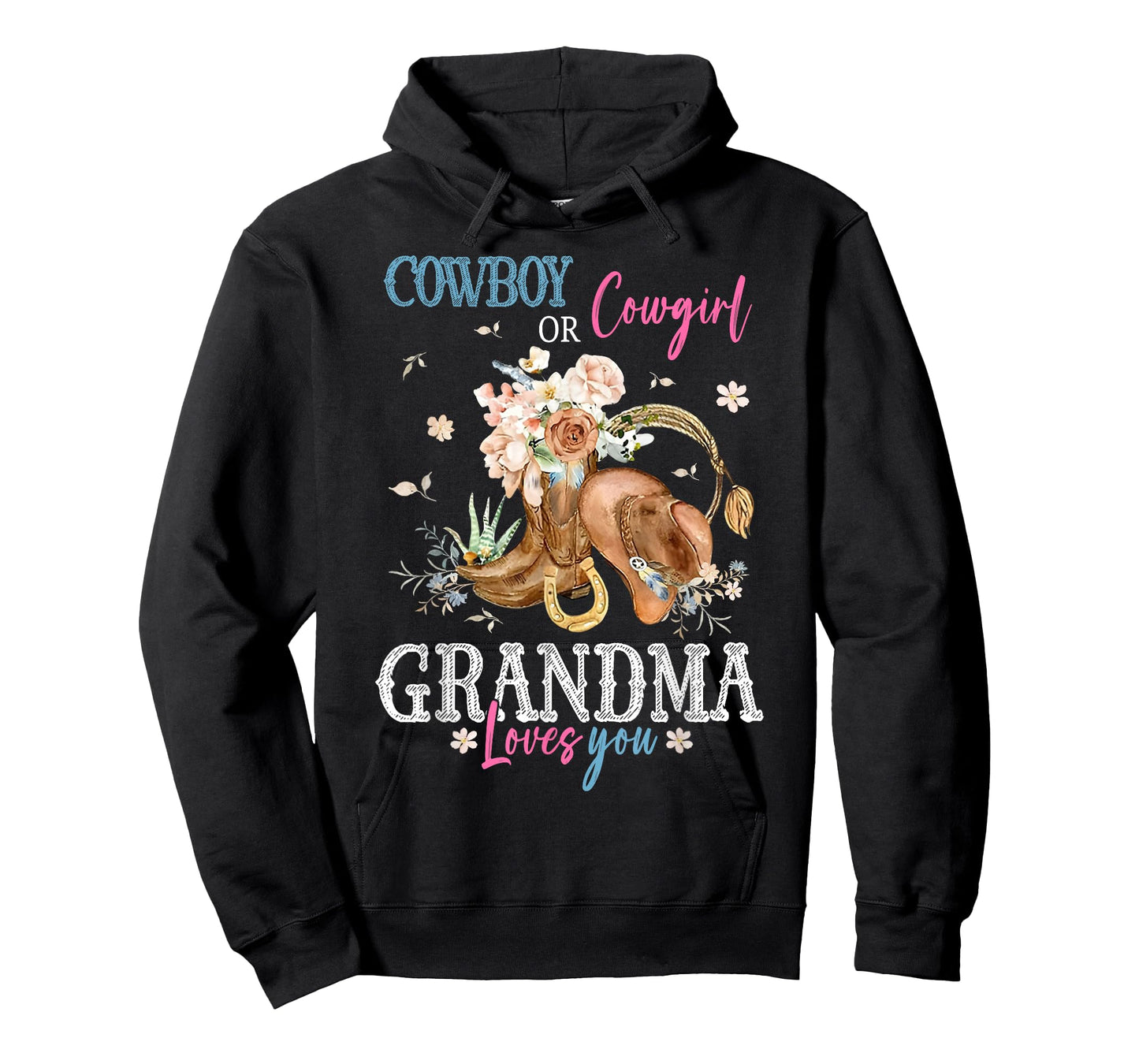 Cowboy or Cowgirl Gender Reveal Party Announcement Grandma T-Shirt
