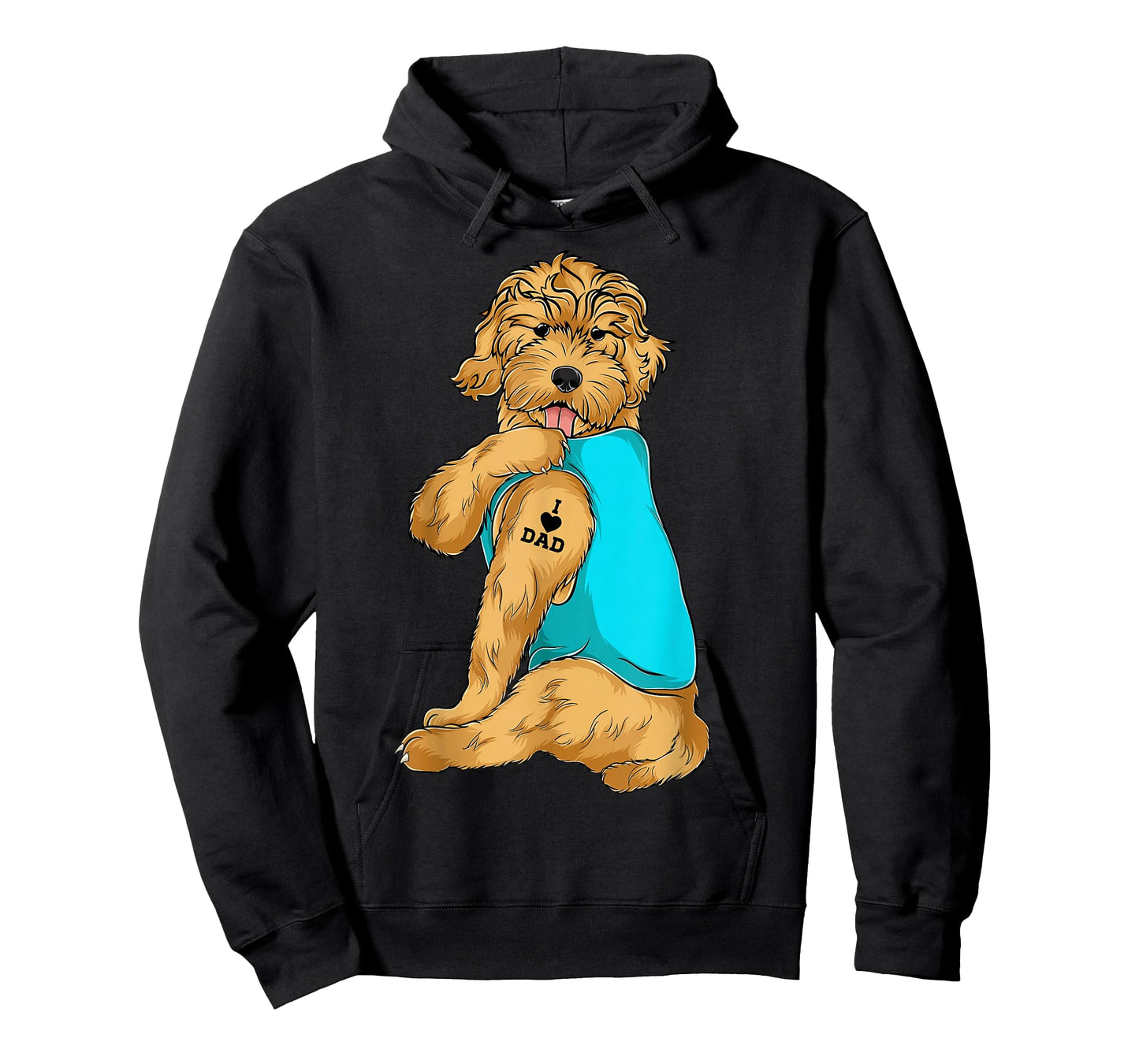 Golden Doodle I Love Dad Tattoo Apparel, Dog Dad Gifts Dads T-Shirt