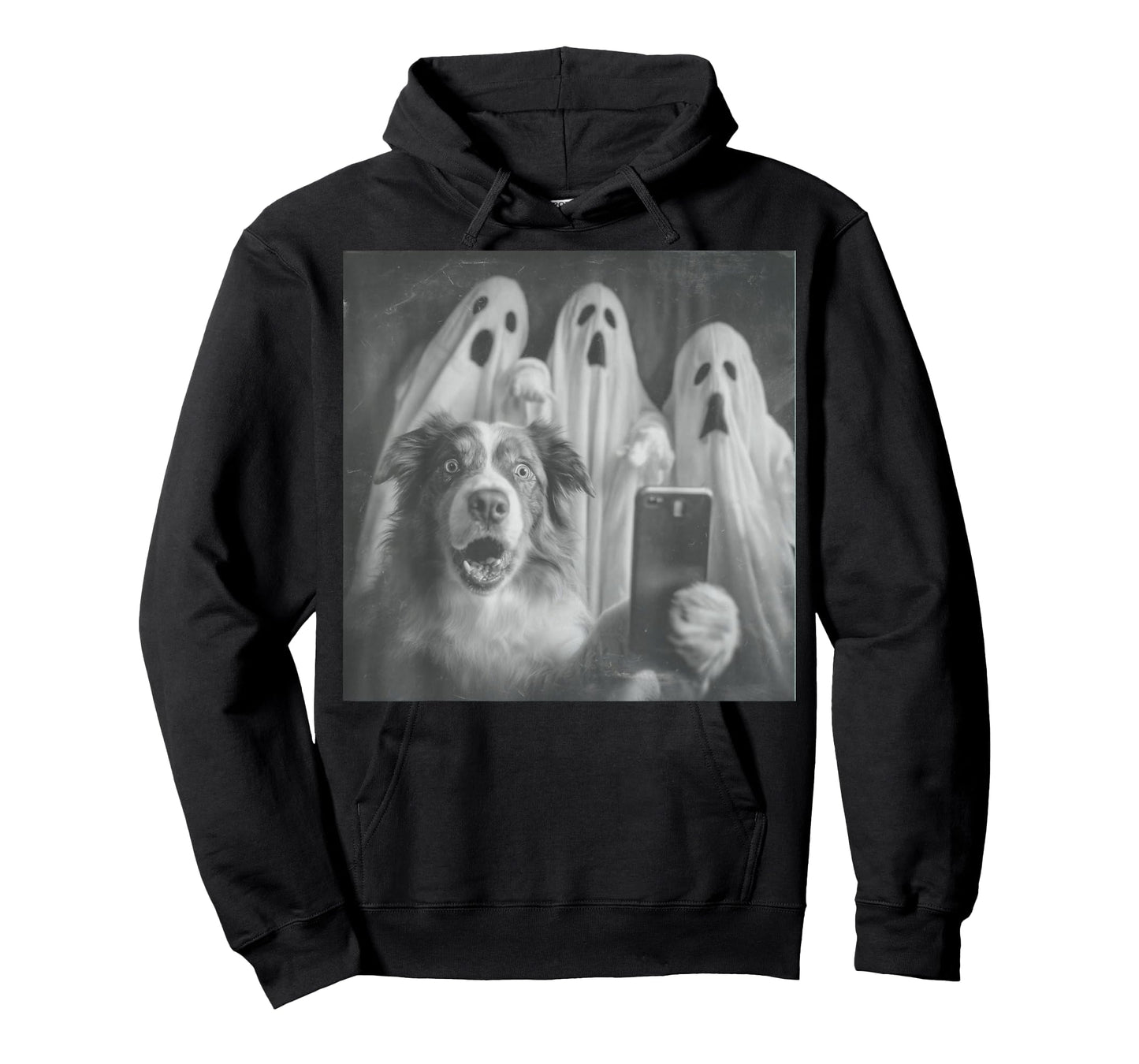 Australian Shepherd Selfie Funny Ghost Halloween T-Shirt