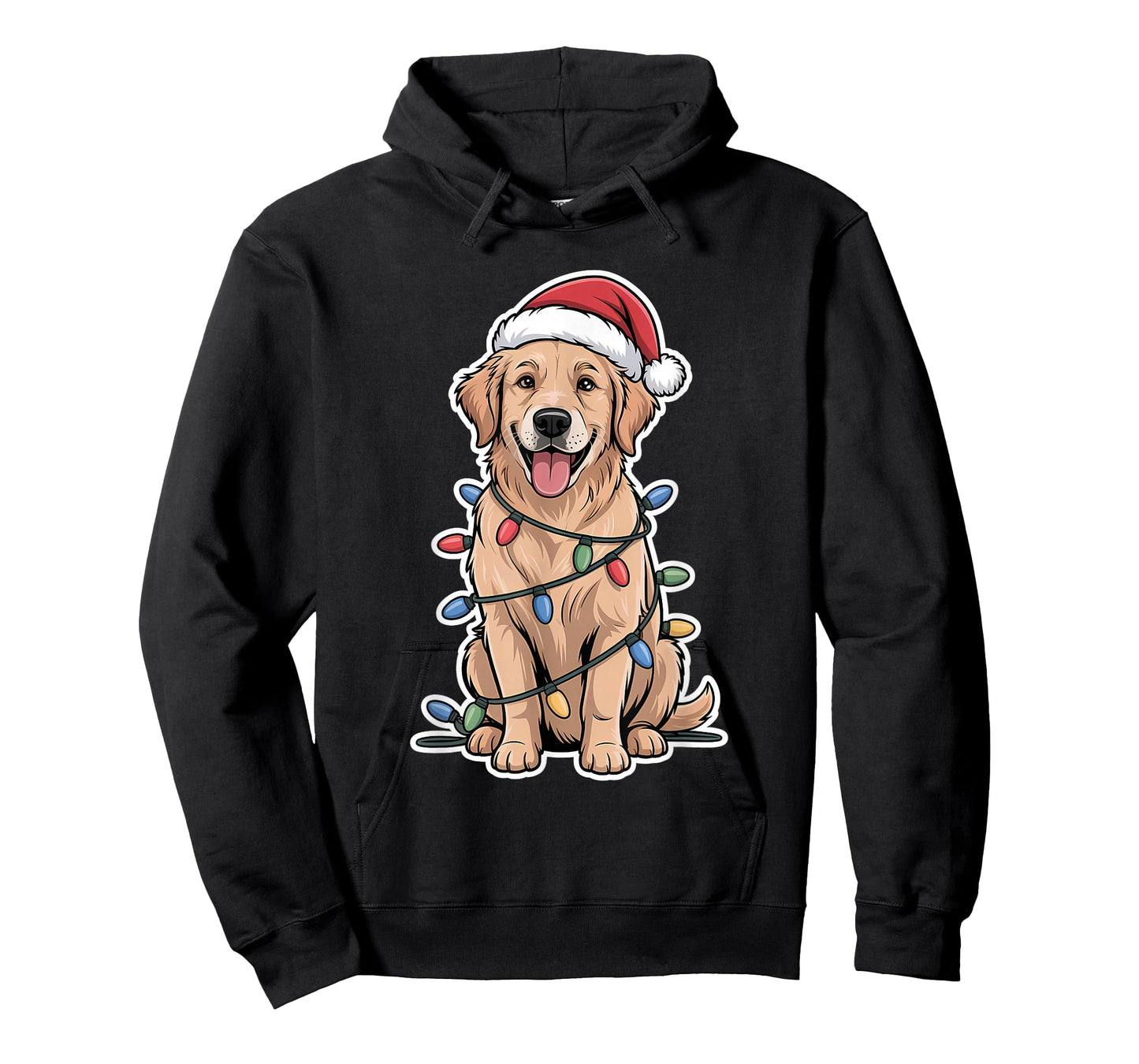 Golden Retriever Wrapped in Christmas Lights T-Shirt