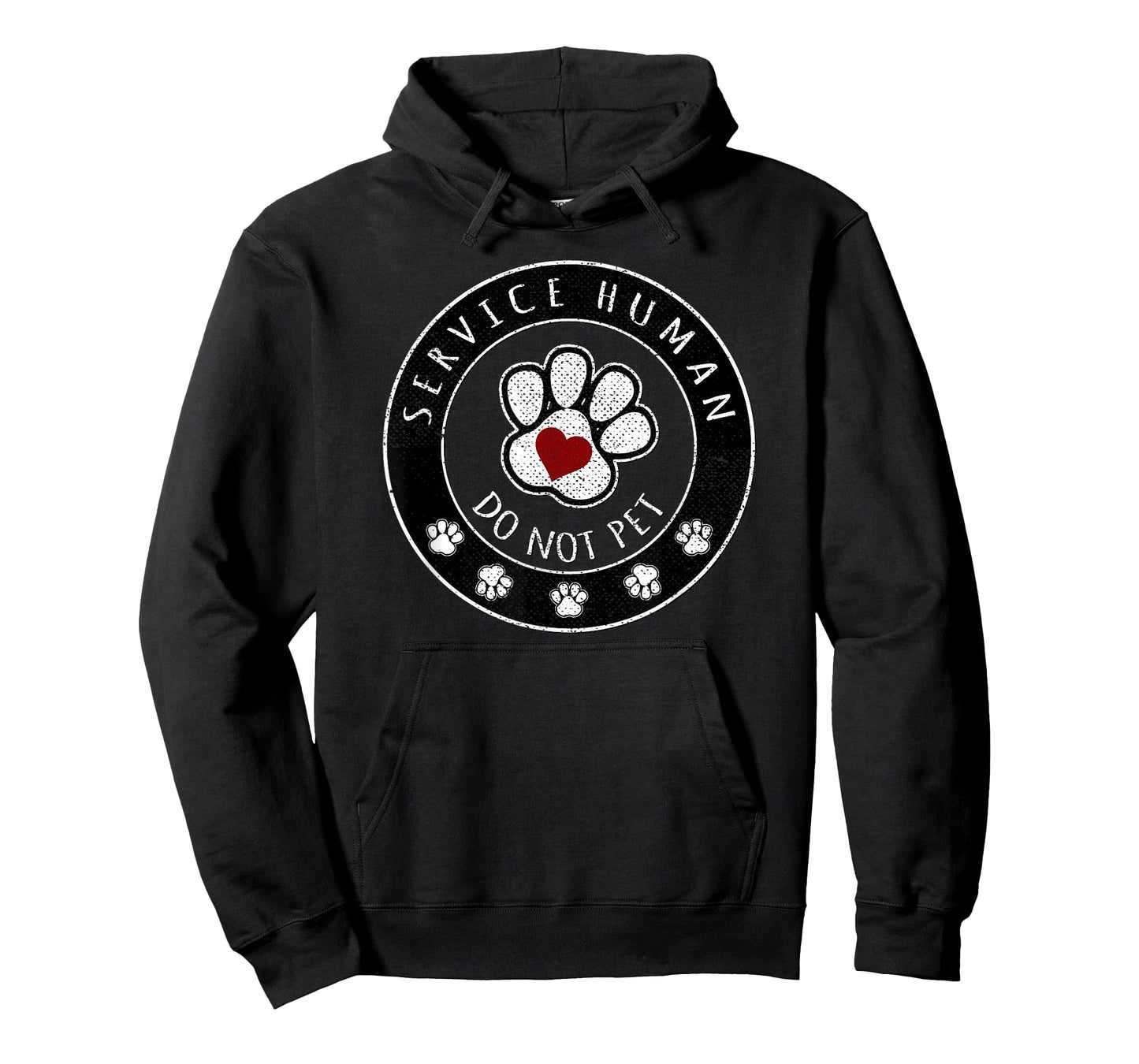 Service Human Do Not Pet Dog Lovers Paw Print Heart T-Shirt T-Shirt