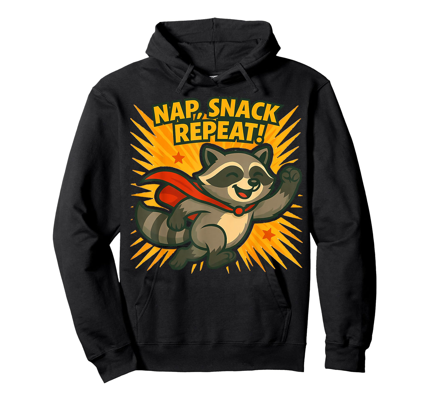 Nap Snack Repeat Raccoon Superhero T-Shirt