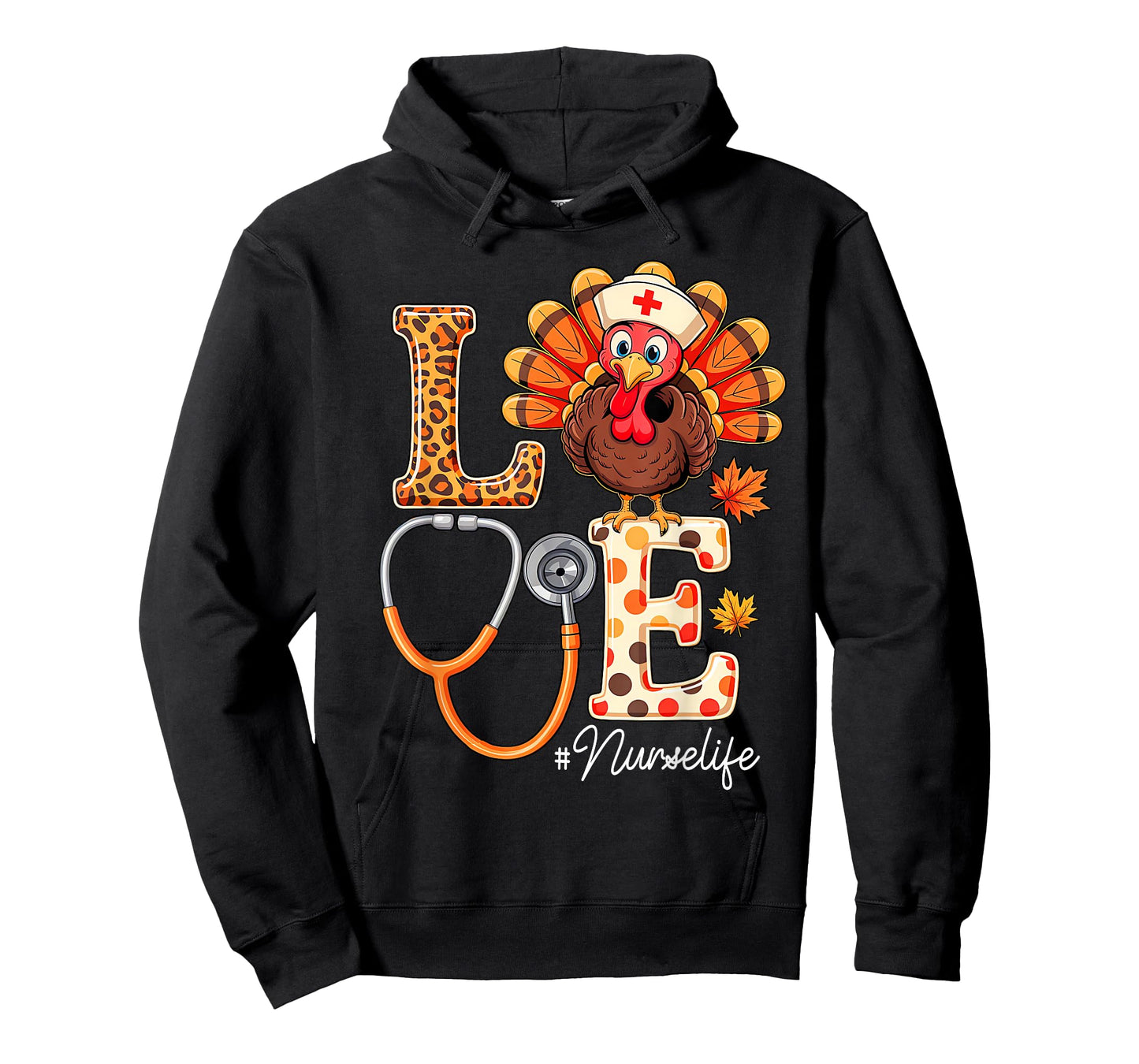 Love Turkey Thanksgiving Nurse Life Fall Scrub Top Women T-Shirt